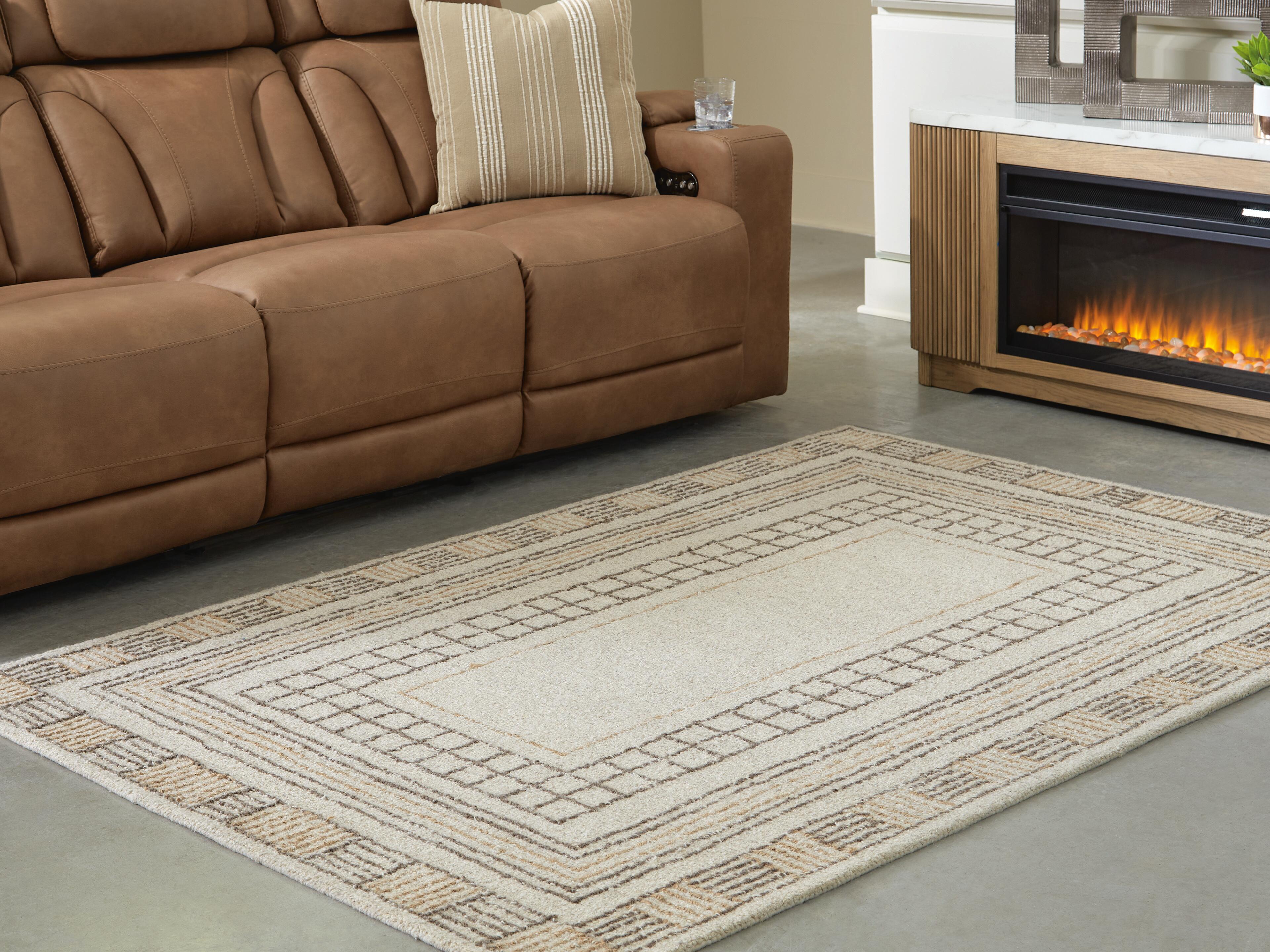 Dar Furniture - Ashley Furniture - Idaman Medium Rug - Medium Rug / Taupe/Brown - R407292