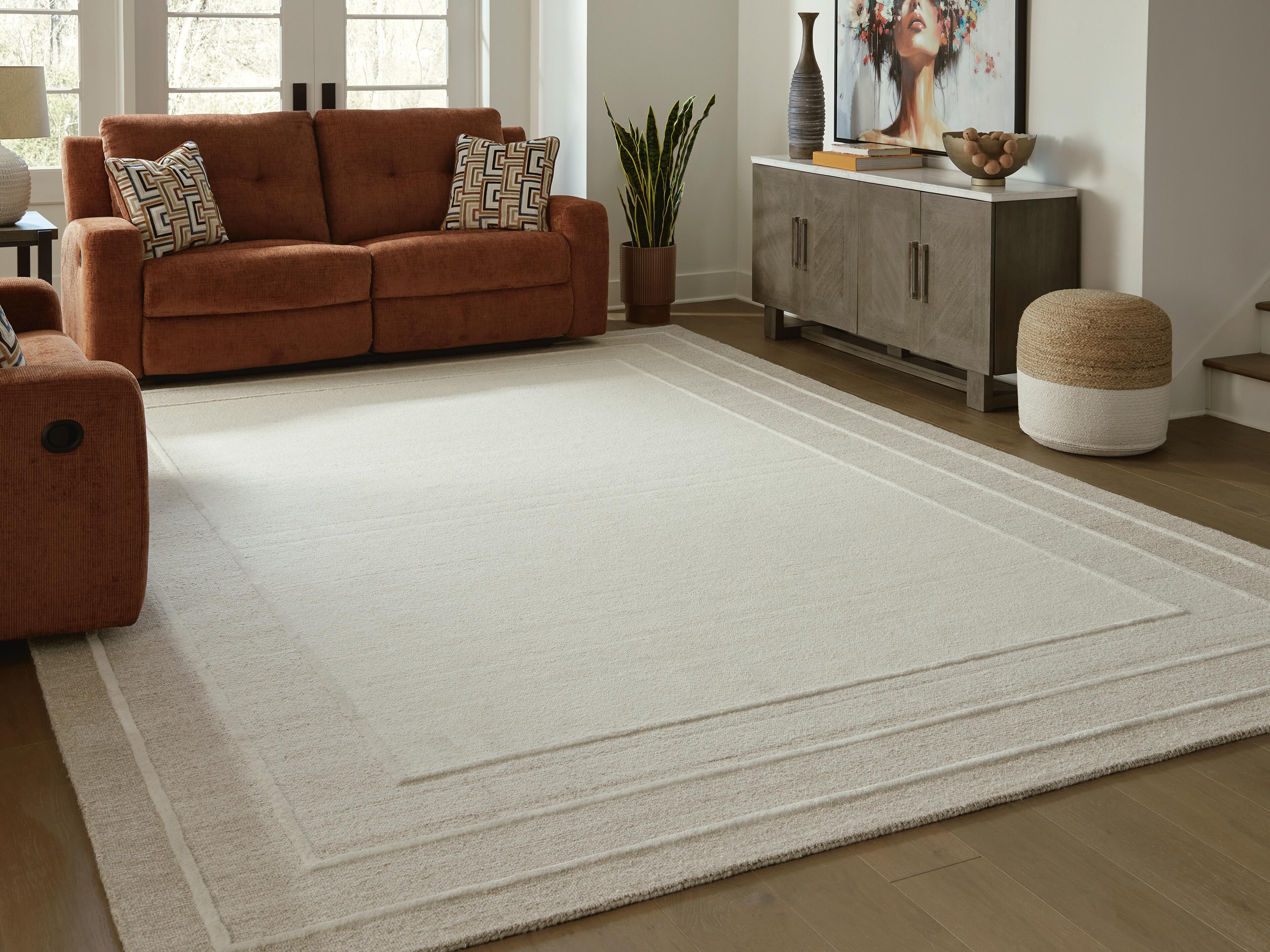 Dar Furniture - Ashley Furniture - Teelgan Extra Large Rug - Extra Large Rug / Ivory/Tan - R407310