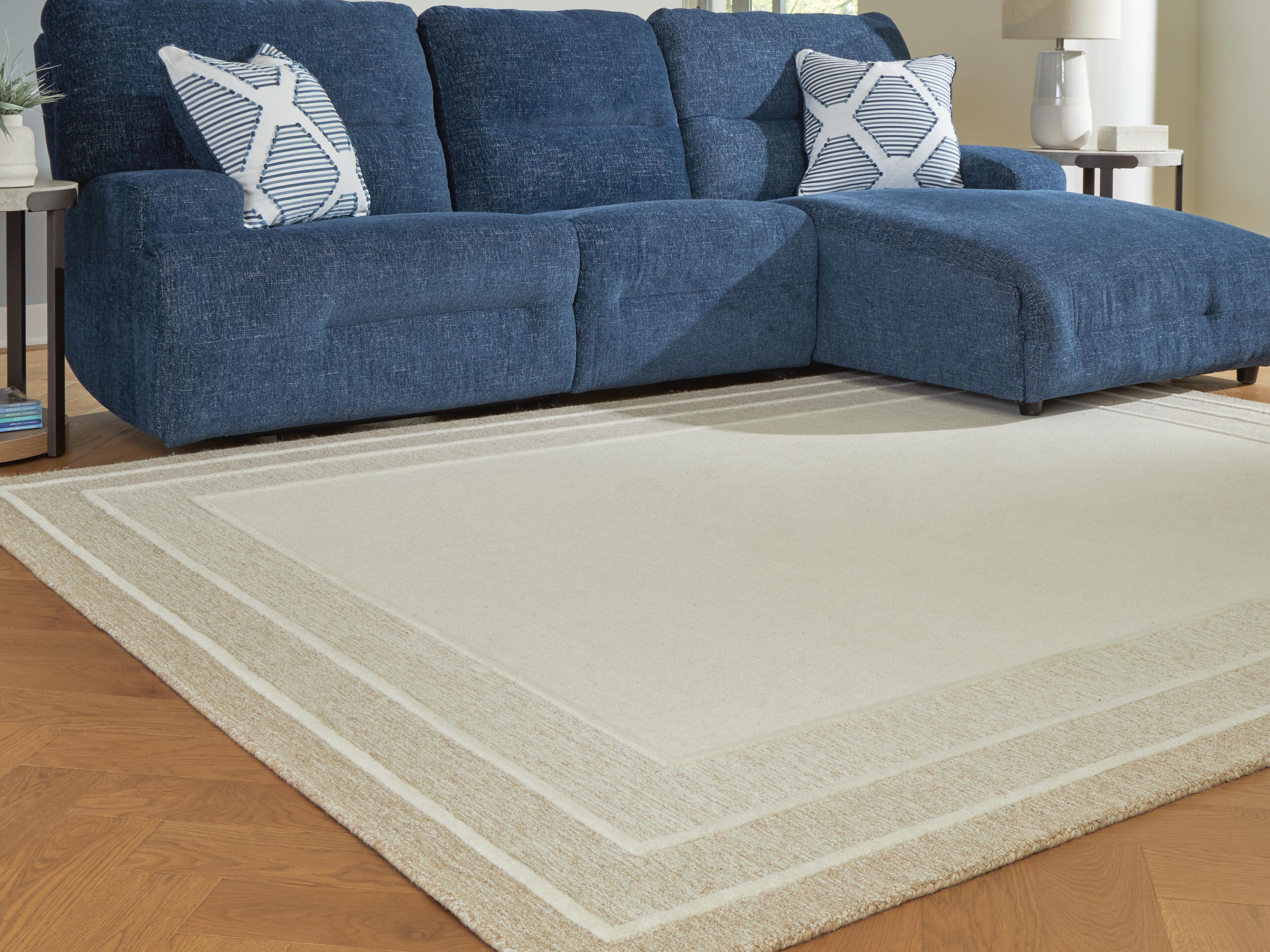 Dar Furniture - Ashley Furniture - Teelgan Large Rug - Large Rug / Ivory/Tan - R407311