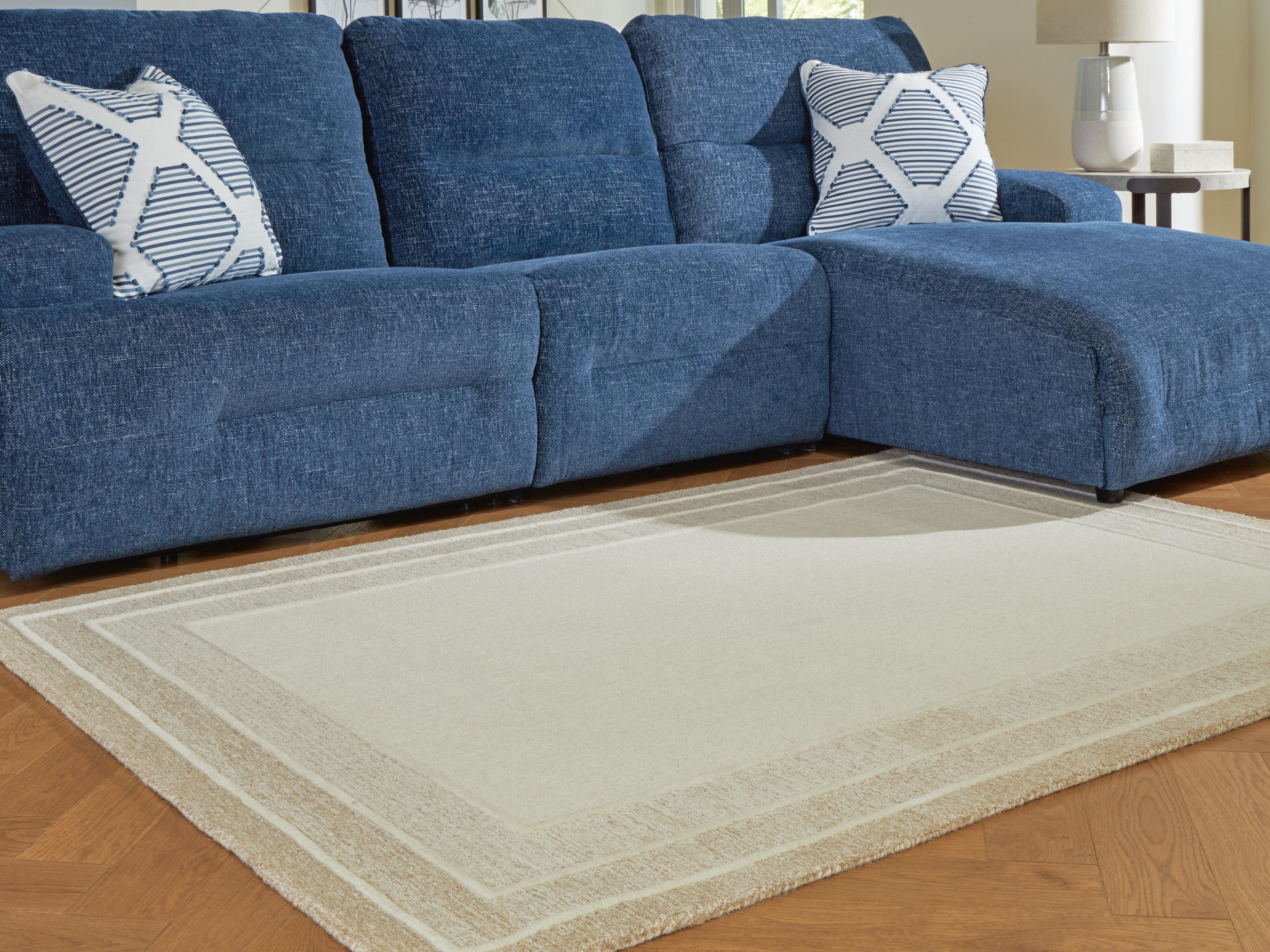 Dar Furniture - Ashley Furniture - Teelgan Medium Rug - Medium Rug / Ivory/Tan - R407312