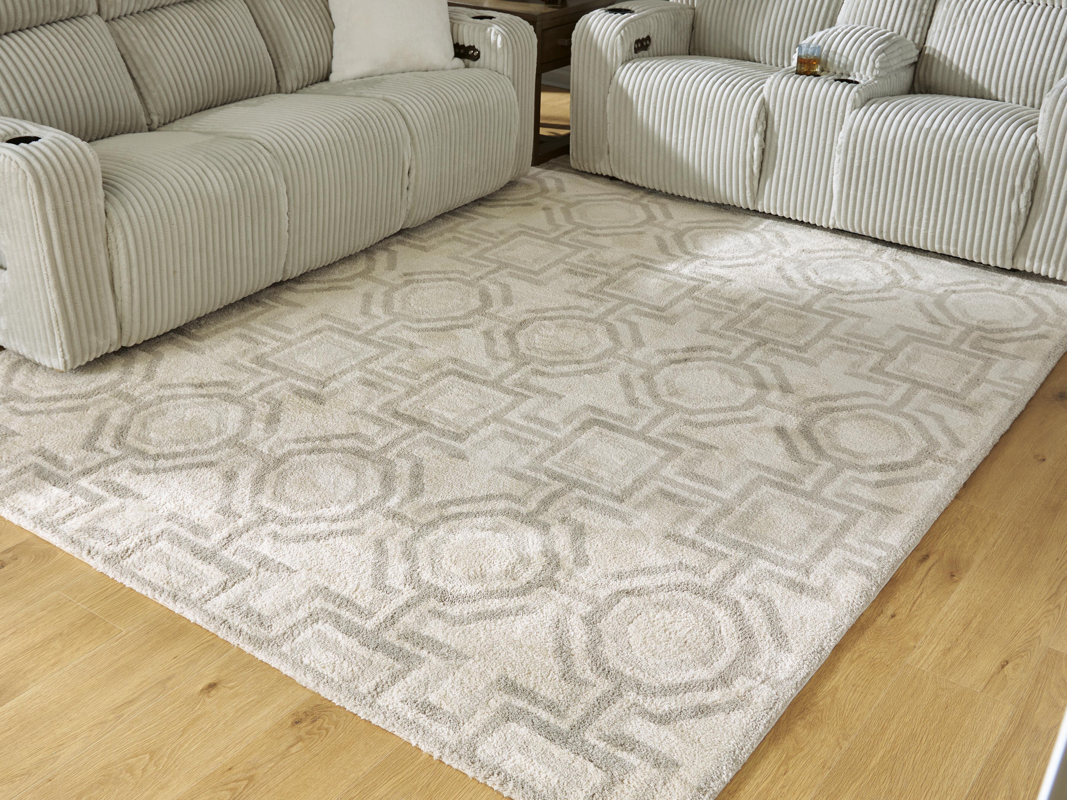 Dar Furniture - Ashley Furniture - Maconville Large Rug - Large Rug / Ivory/Gray - R407321
