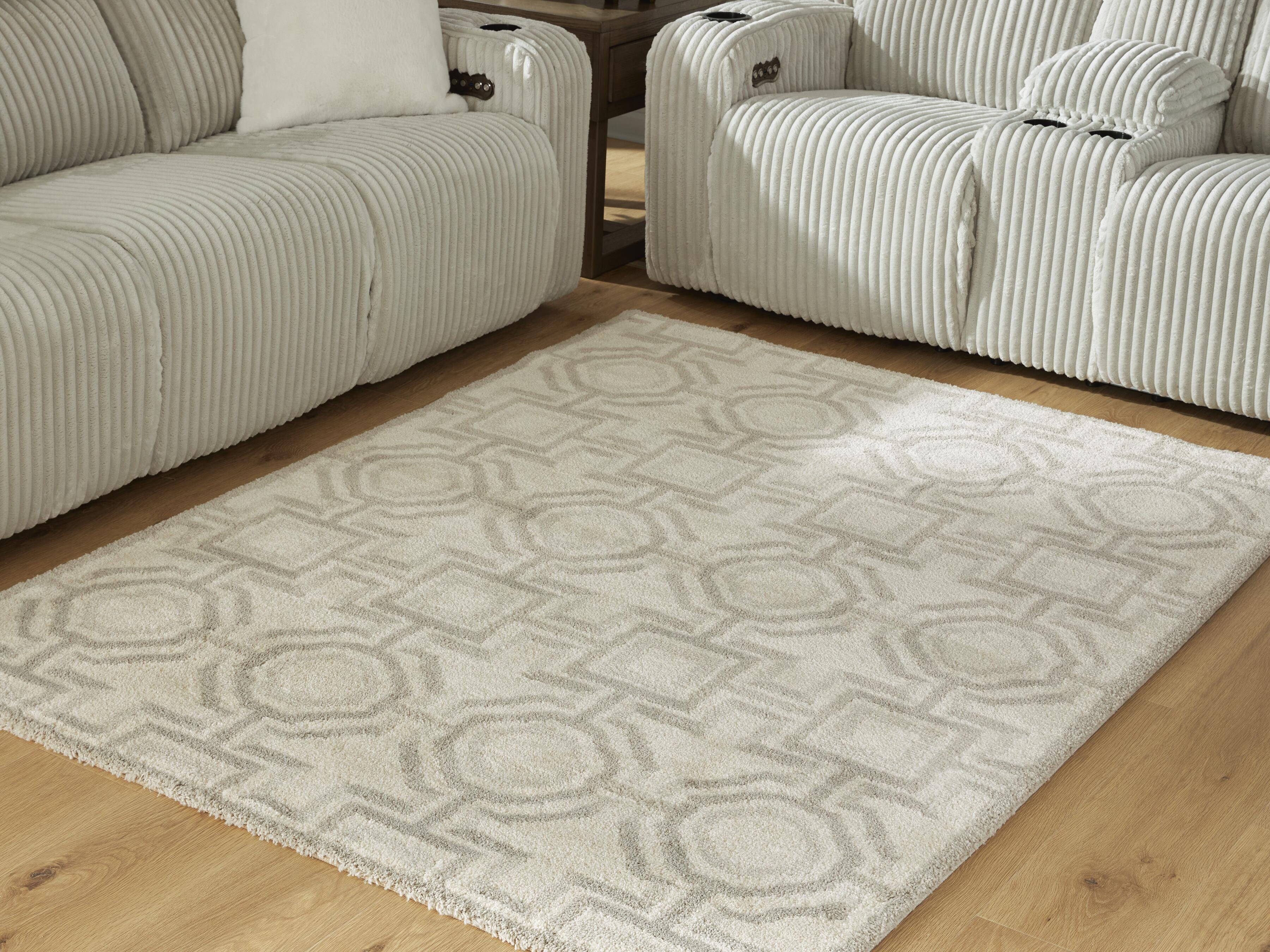 Dar Furniture - Ashley Furniture - Maconville Medium Rug - Medium Rug / Ivory/Gray - R407322