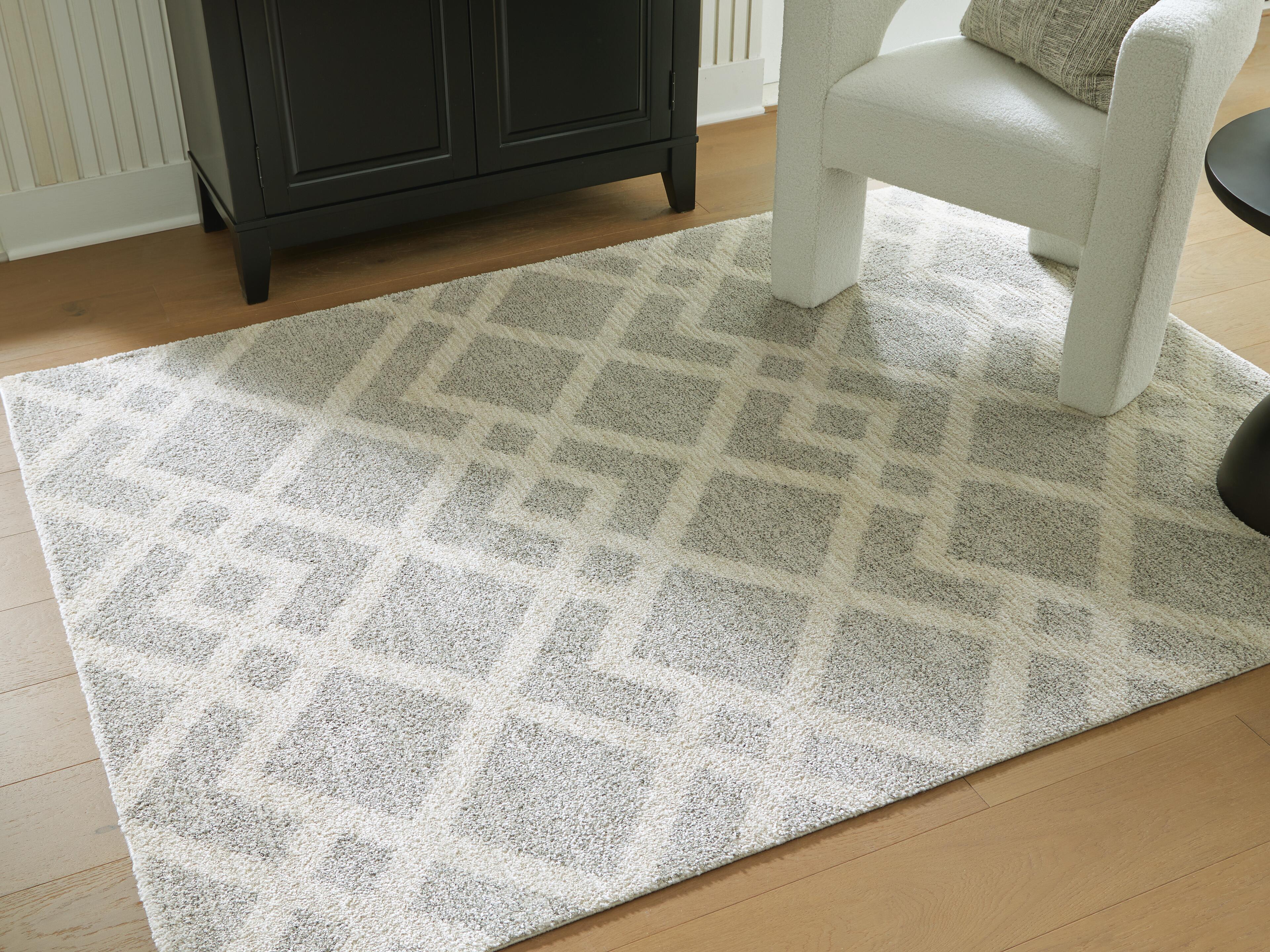 Dar Furniture - Ashley Furniture - Unawick Medium Rug - Medium Rug / Gray/Ivory - R407332
