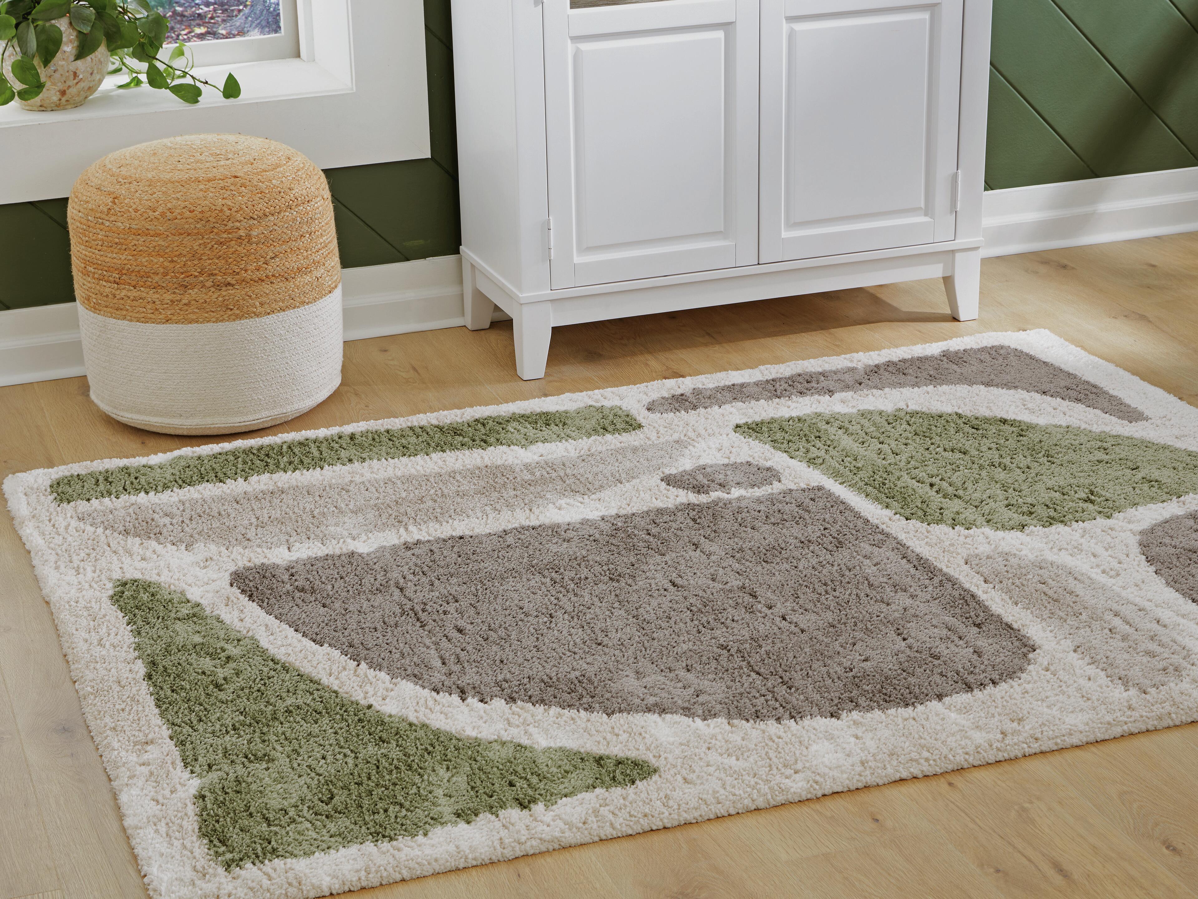 Dar Furniture - Ashley Furniture - Anburgh Large Rug - Large Rug / Green/Gray/Ivory - R407351