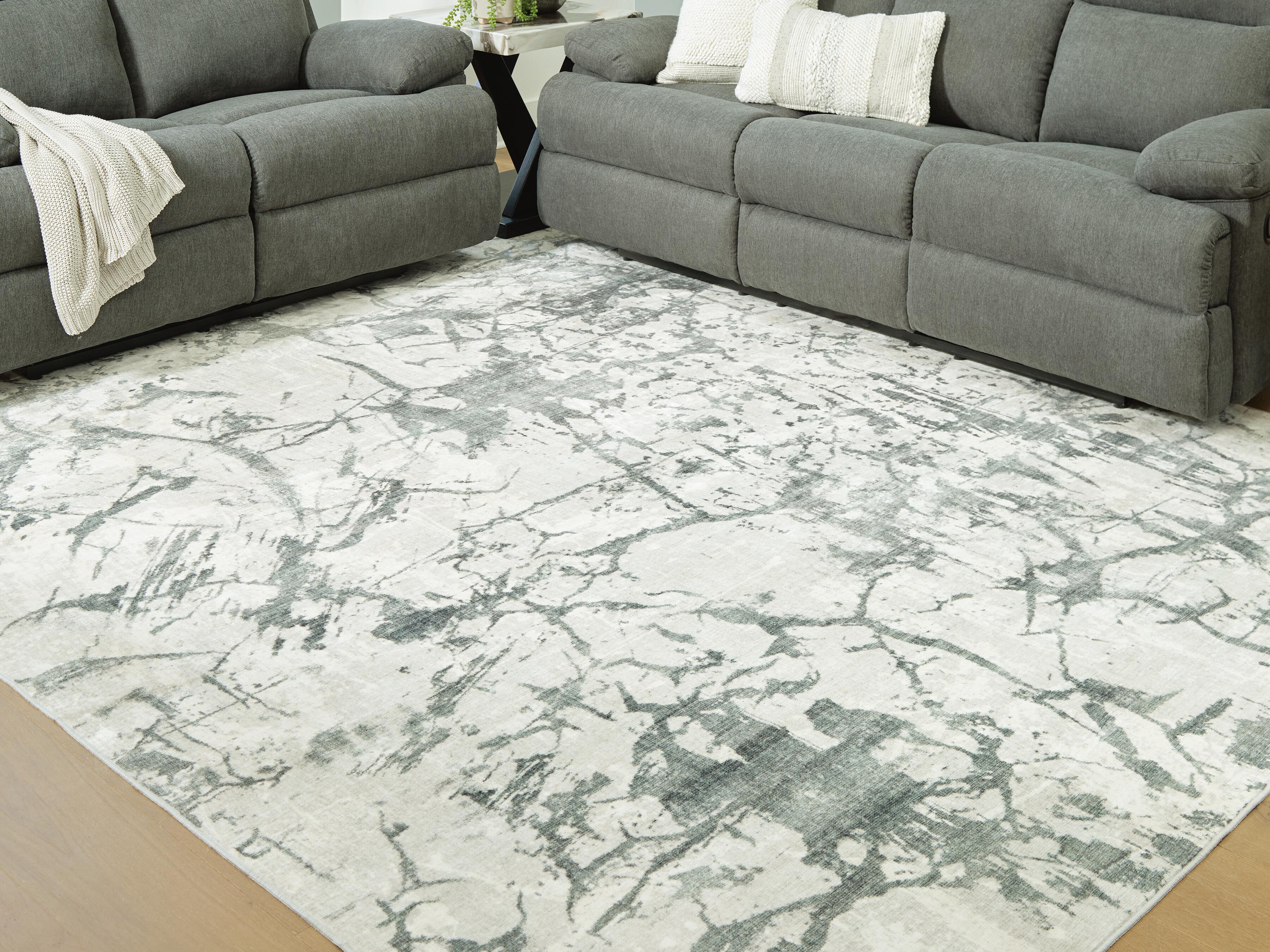 Dar Furniture - Ashley Furniture - Tobinbury Washable 8' x 10' Area Rug - Washable 8' x 10' Area Rug / Gray - R407421
