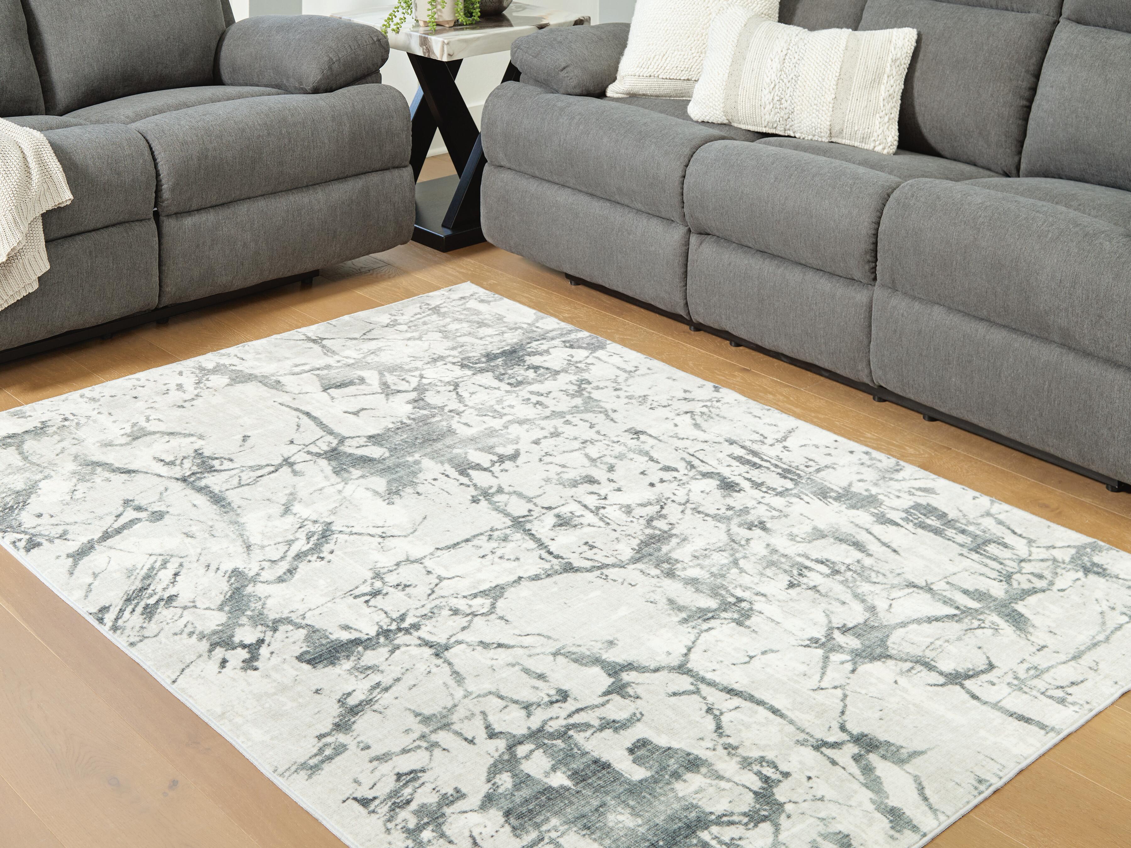 Dar Furniture - Ashley Furniture - Tobinbury Washable 5' x 7' Area Rug - Washable 5' x 7' Area Rug / Gray - R407422
