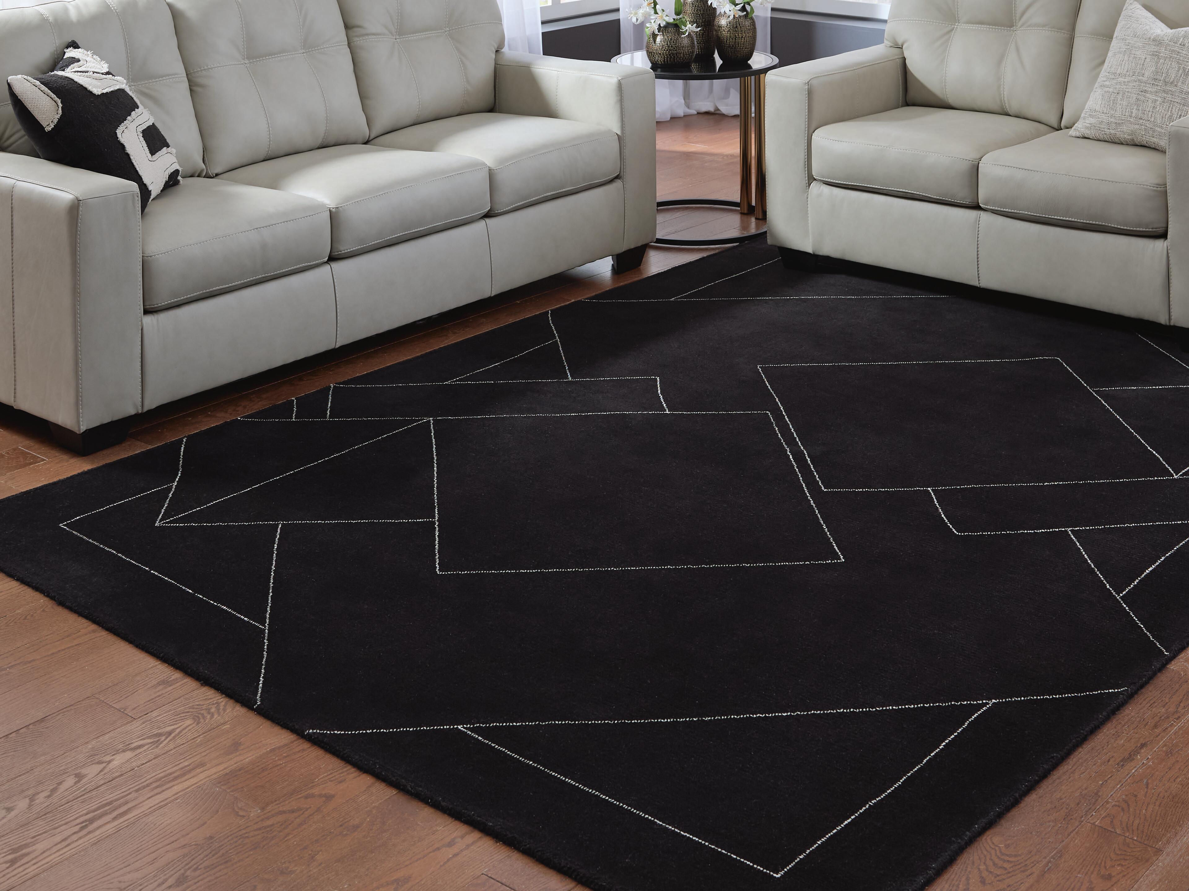 Dar Furniture - Ashley Furniture - Marav 7'8" x 10' Area Rug - 7'8" x 10' Area Rug / Black/White - R407531