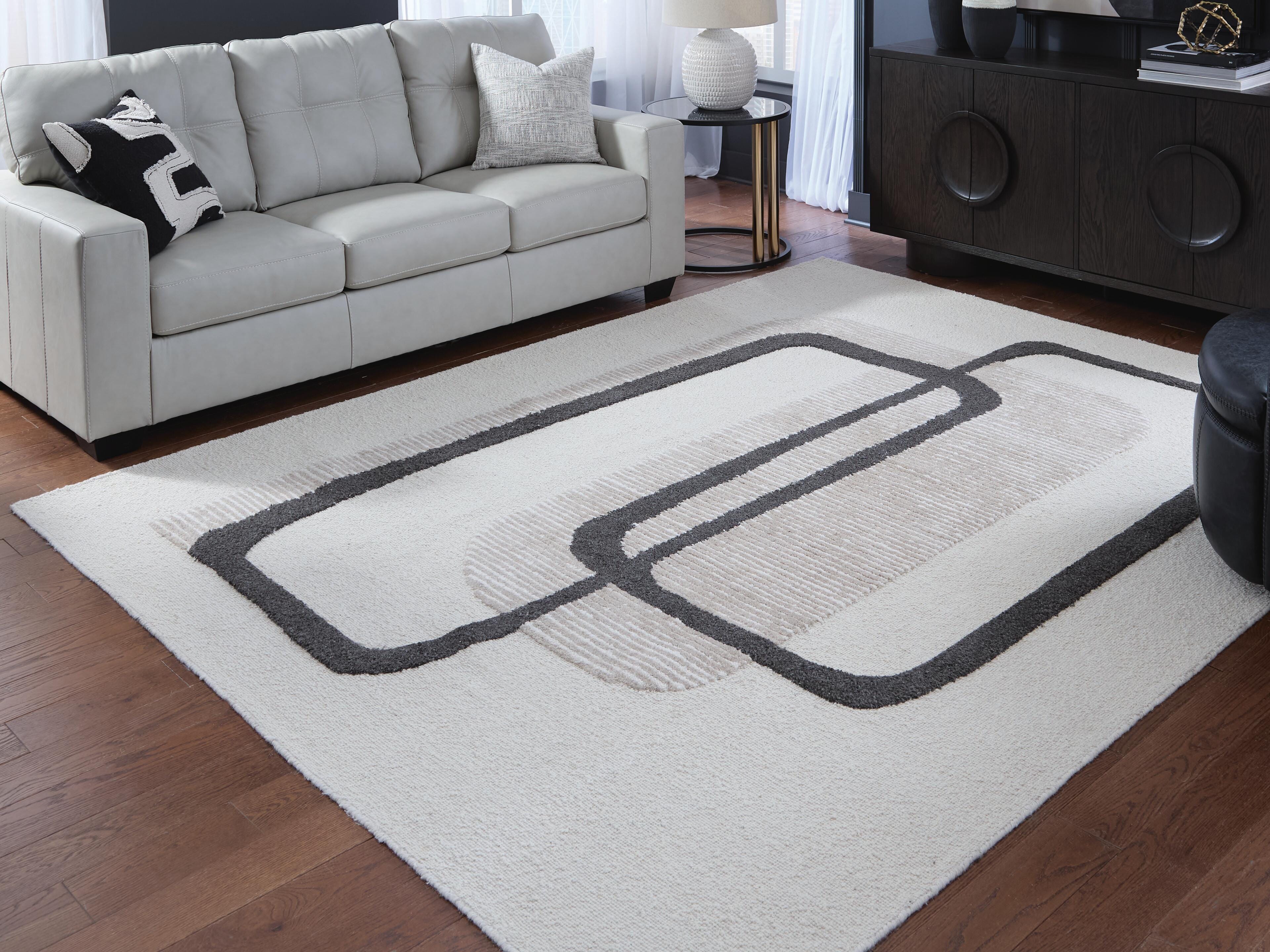 Dar Furniture - Ashley Furniture - Davismour 7'8" x 10' Area Rug - 7'8" x 10' Area Rug / Ivory/Taupe/Charcoal - R407561