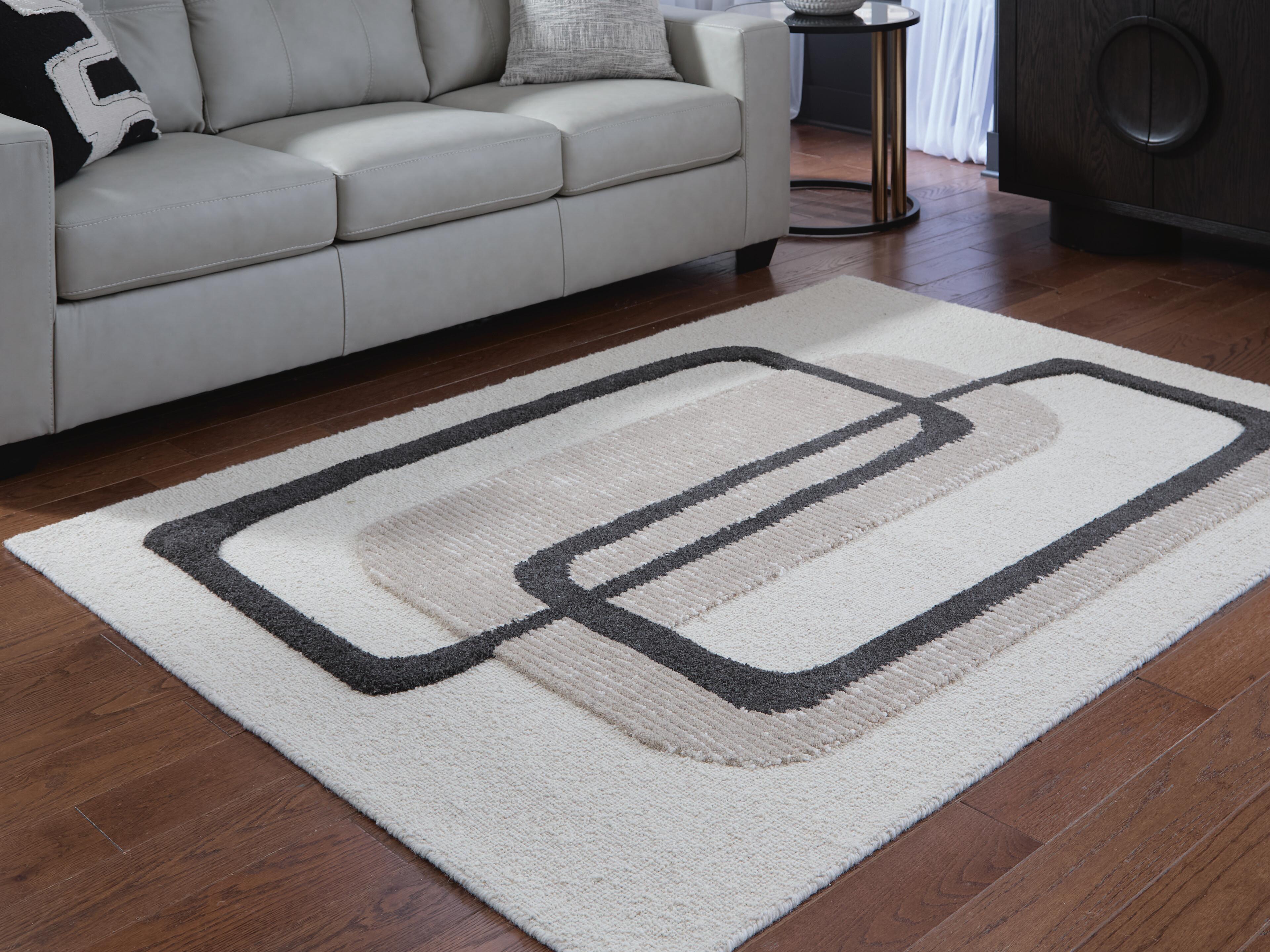 Dar Furniture - Ashley Furniture - Davismour 5' x 7' Area Rug - 5' x 7' Area Rug / Ivory/Taupe/Charcoal - R407562