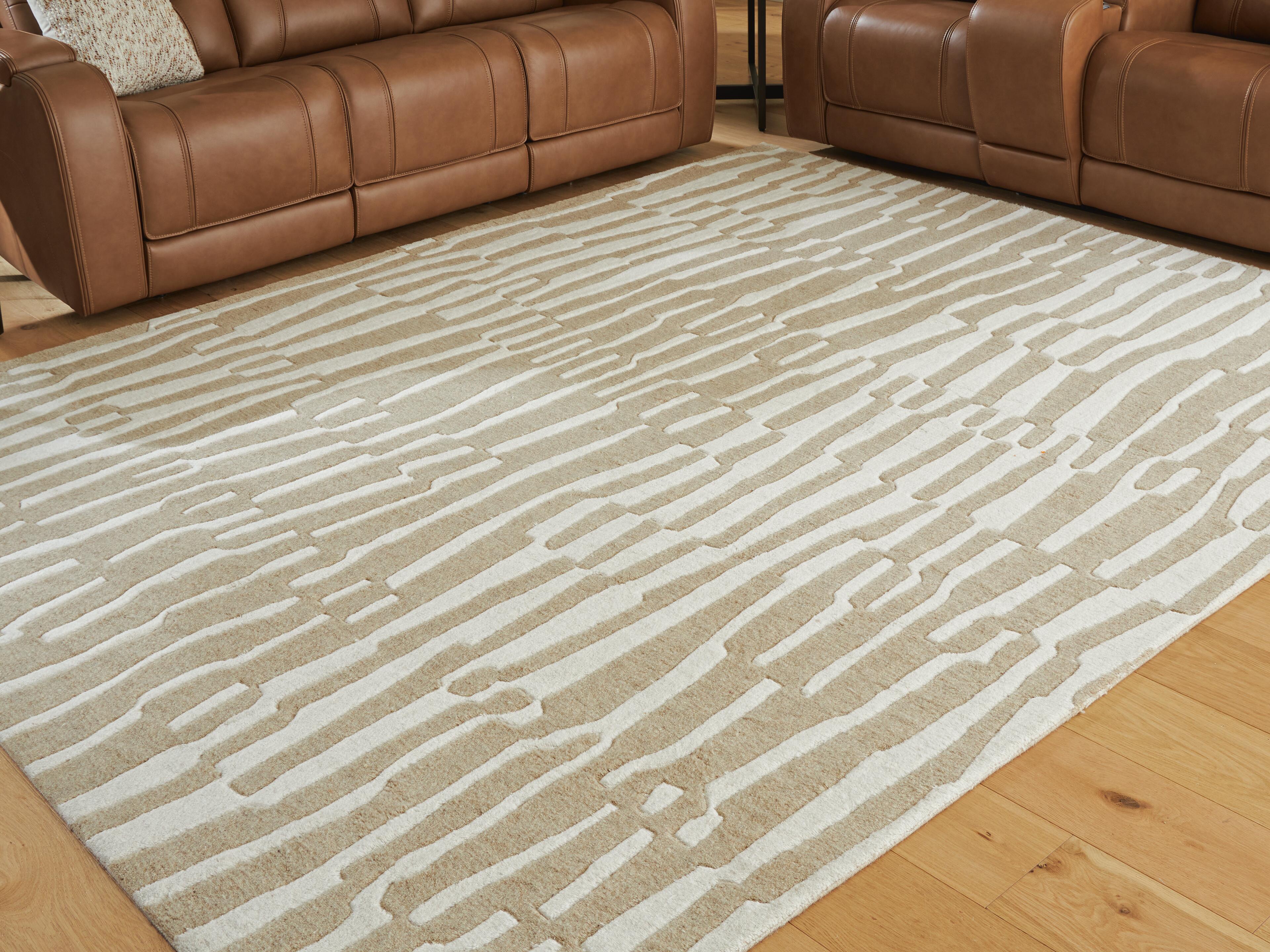 Dar Furniture - Ashley Furniture - Corrbell 7'8" x 10' Area Rug - 7'8" x 10' Area Rug / Beige/White - R407631