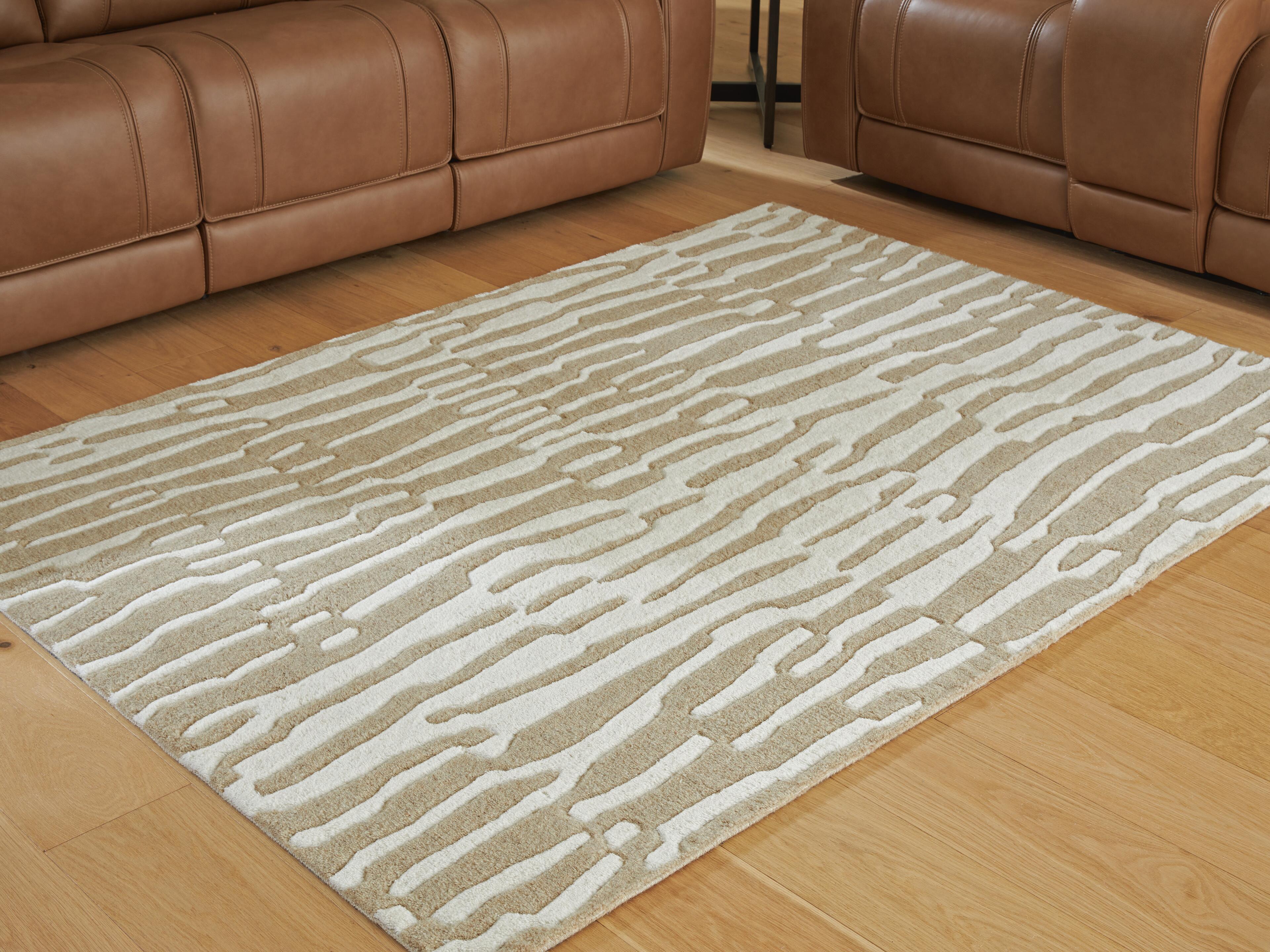 Dar Furniture - Ashley Furniture - Corrbell 5' x 7' Area Rug - 5' x 7' Area Rug / Beige/White - R407632
