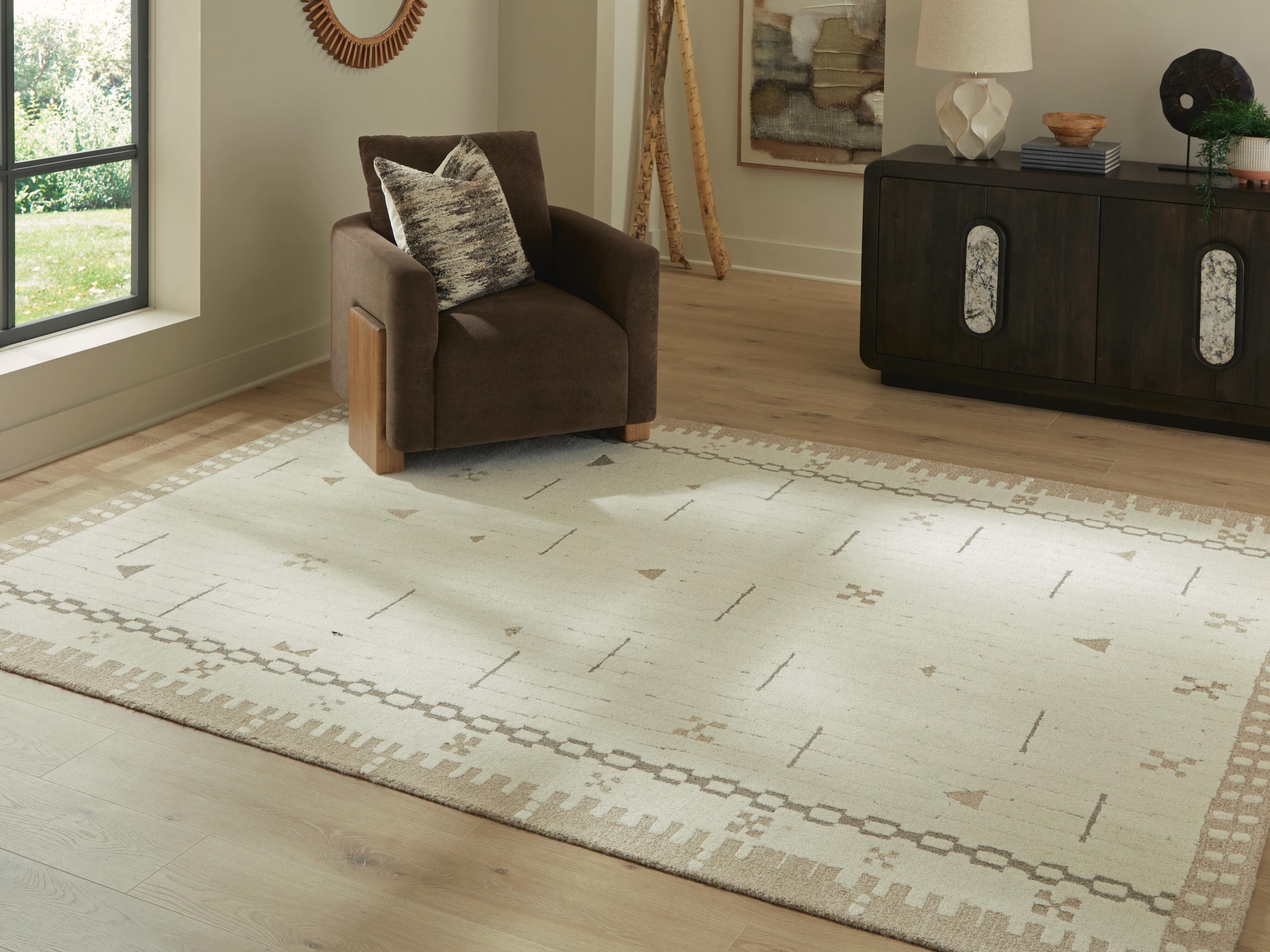 Dar Furniture - Ashley Furniture - Dot 7'8" x 10' Area Rug - 7'8" x 10' Area Rug / Cream/Brown/Taupe - R407651