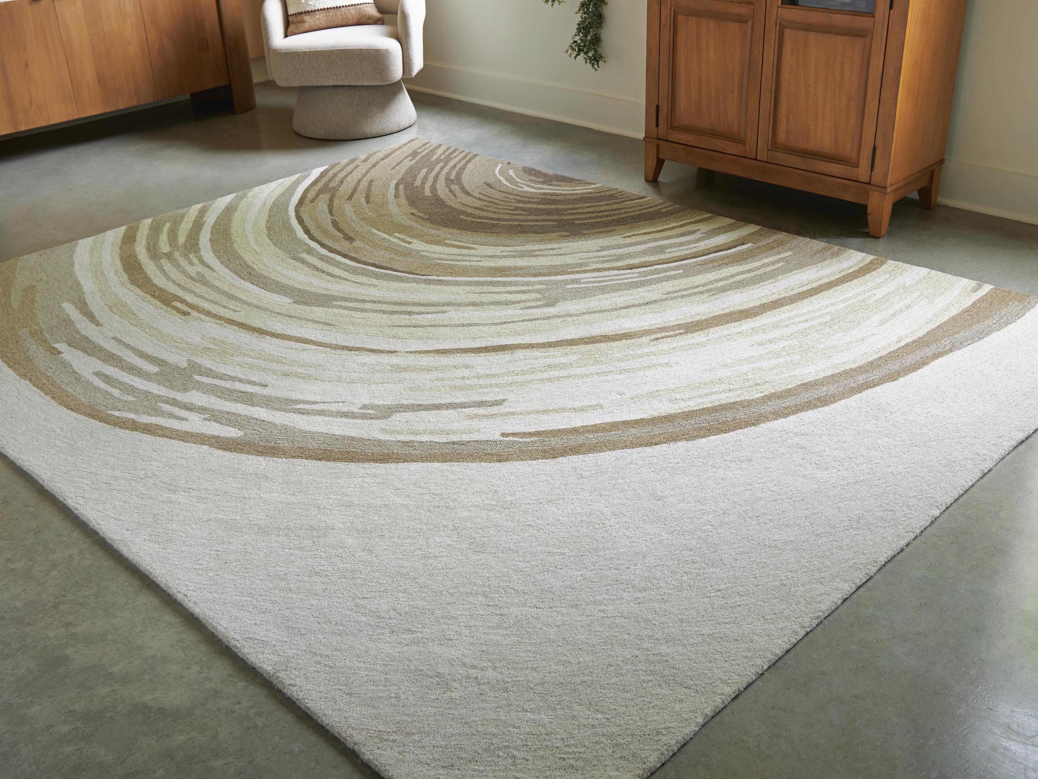 Dar Furniture - Ashley Furniture - Rizwana 7'6" x 10' Area Rug - 7'6" x 10' Area Rug / Ivory/Brown/Gray - R407761