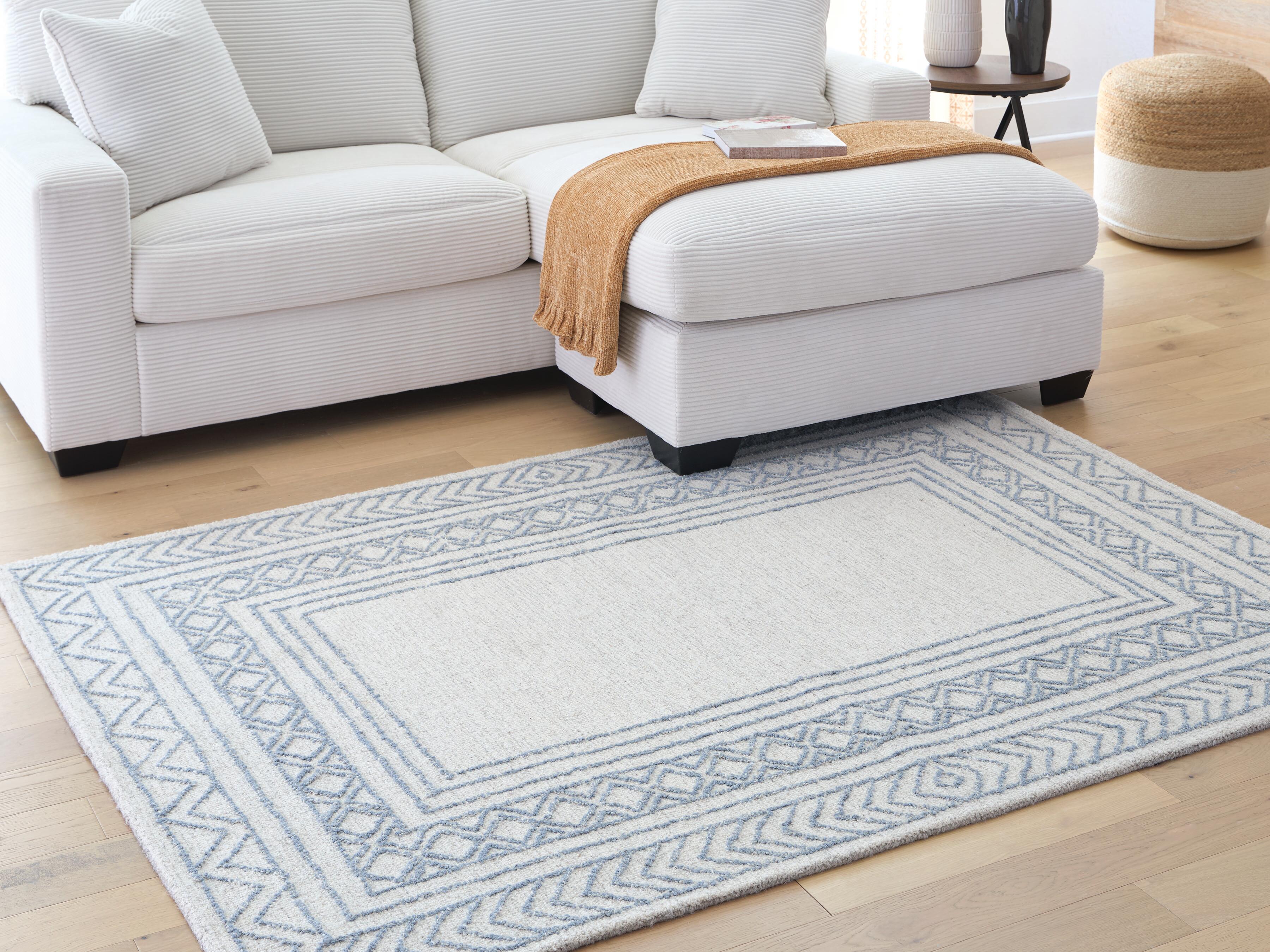 Dar Furniture - Ashley Furniture - Azelhurst 5' x 7' Area Rug - 5' x 7' Area Rug / Blue/Ivory/Gray - R407852