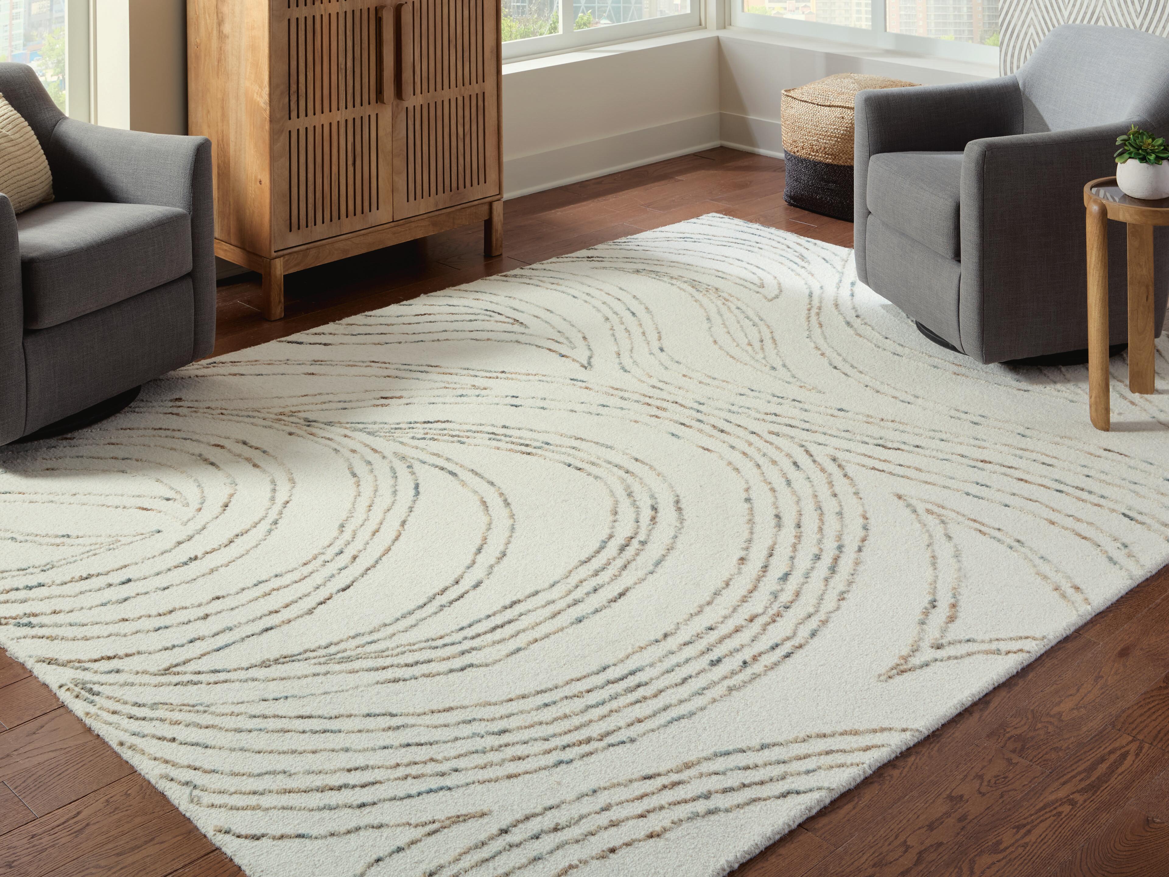 Dar Furniture - Ashley Furniture - Deenbury 7'8" x 10' Area Rug - 7'8" x 10' Area Rug / Ivory/Green/Brown - R407861