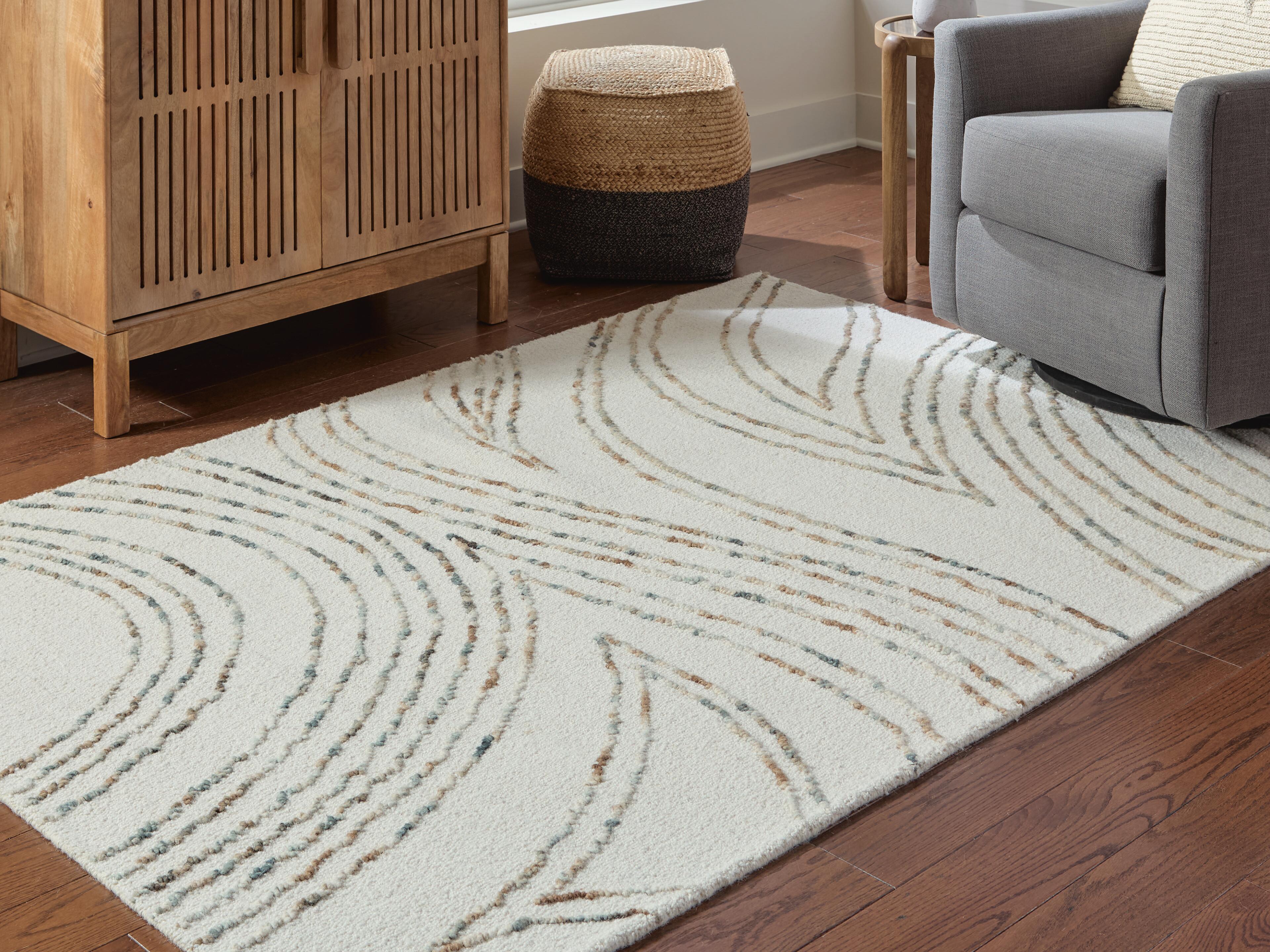 Dar Furniture - Ashley Furniture - Deenbury 5' x 7' Area Rug - 5' x 7' Area Rug / Ivory/Green/Brown - R407862