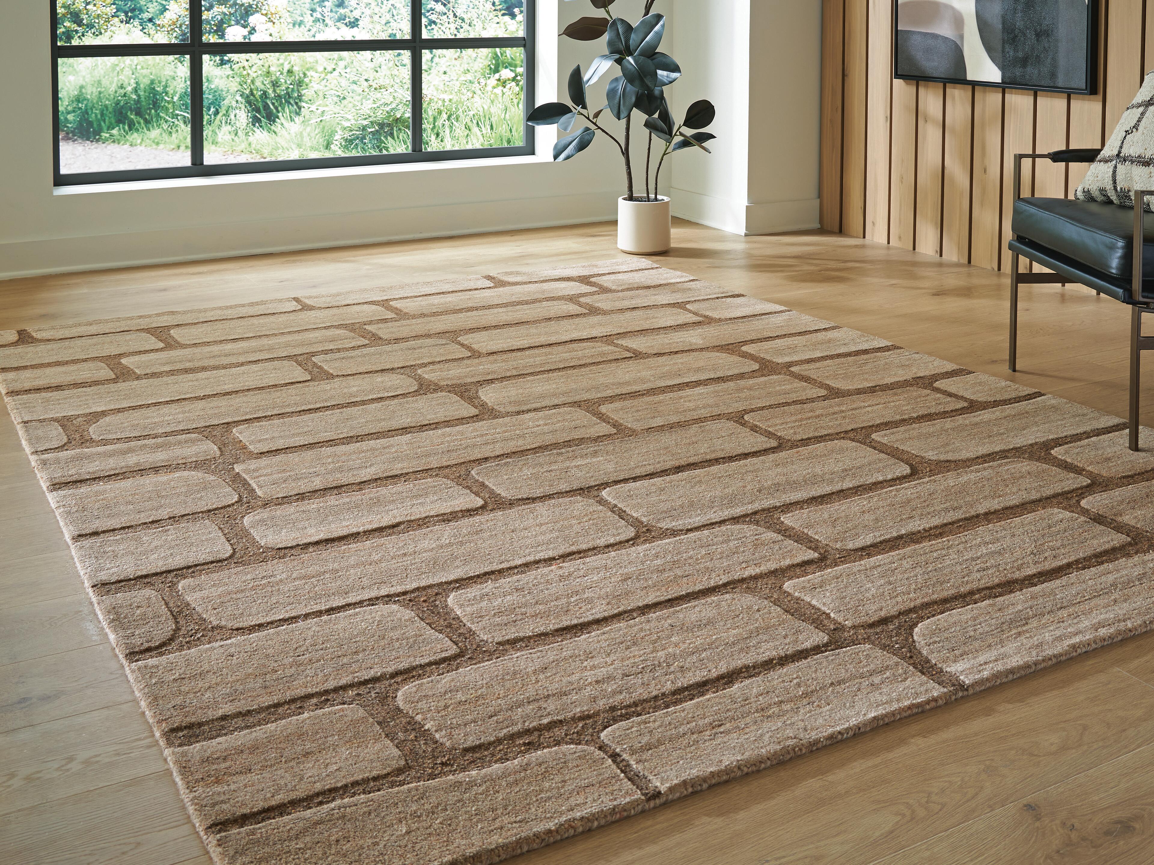 Dar Furniture - Ashley Furniture - Orest Large Rug - Large Rug / Brown - R407981