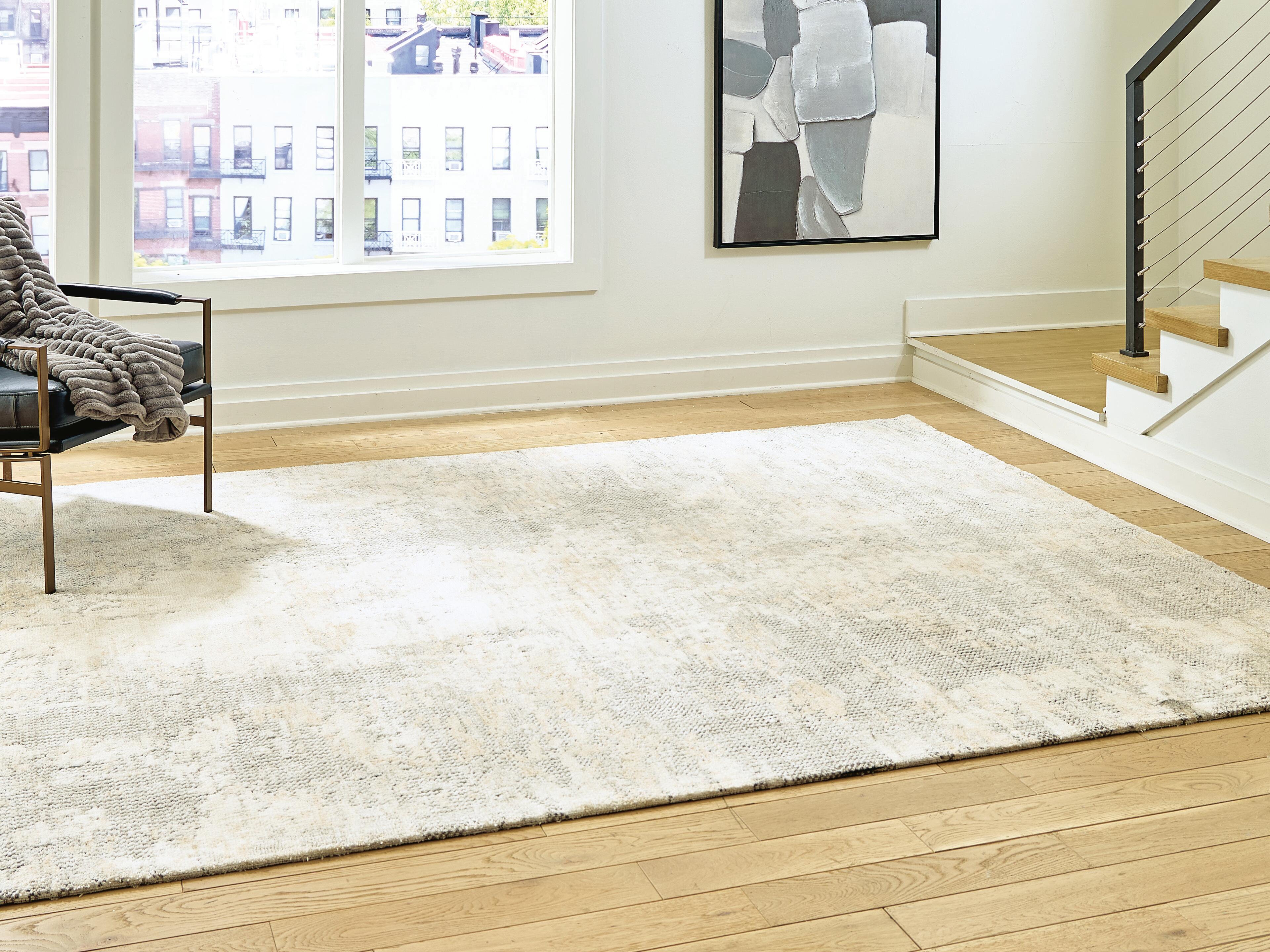 Dar Furniture - Ashley Furniture - Raif Large Rug - Large Rug / Gray/White/Cream - R408081
