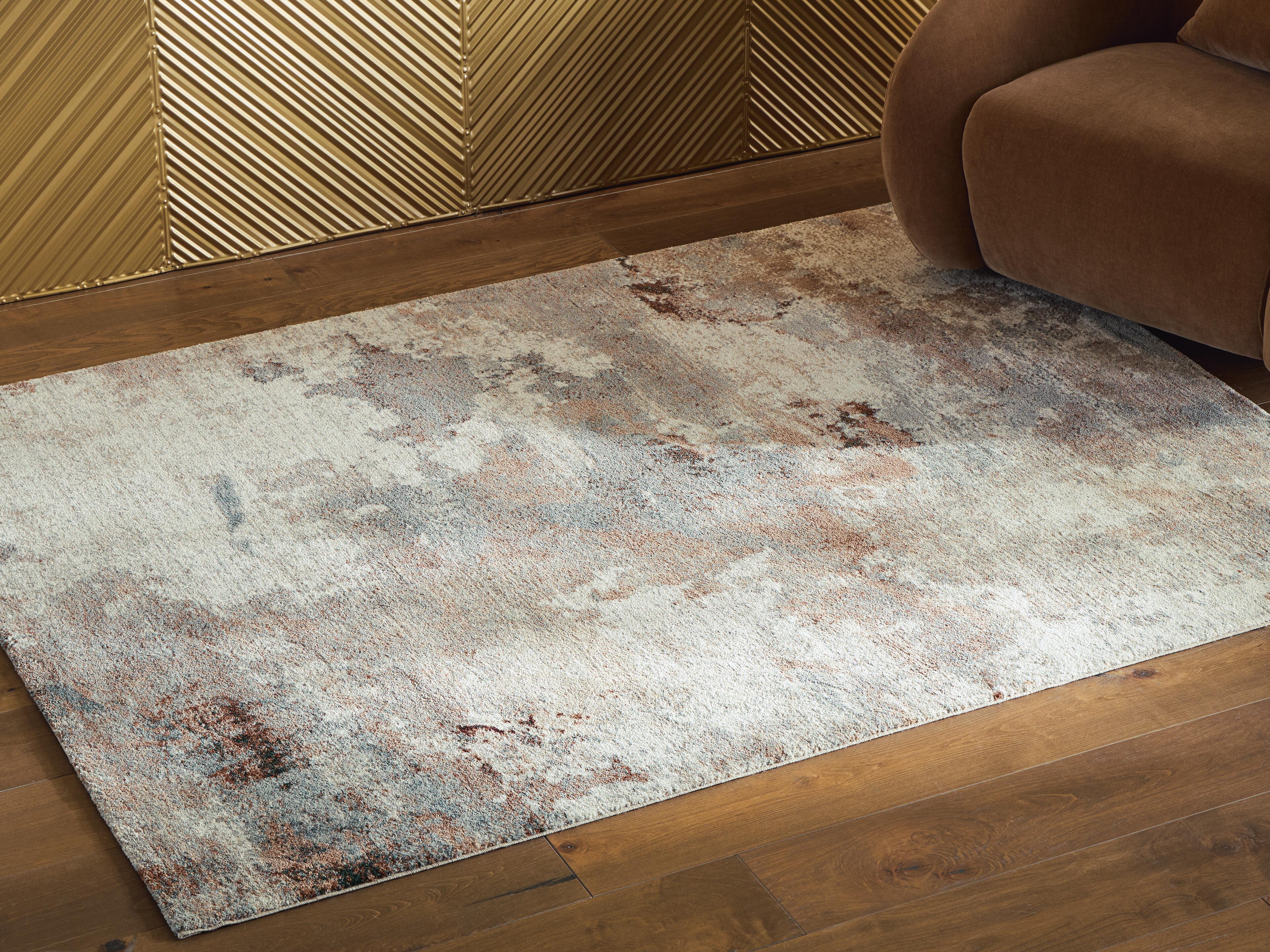 Dar Furniture - Ashley Furniture - Jadenburg Medium Rug - Medium Rug / Cream/Gray/Sienna - R408122