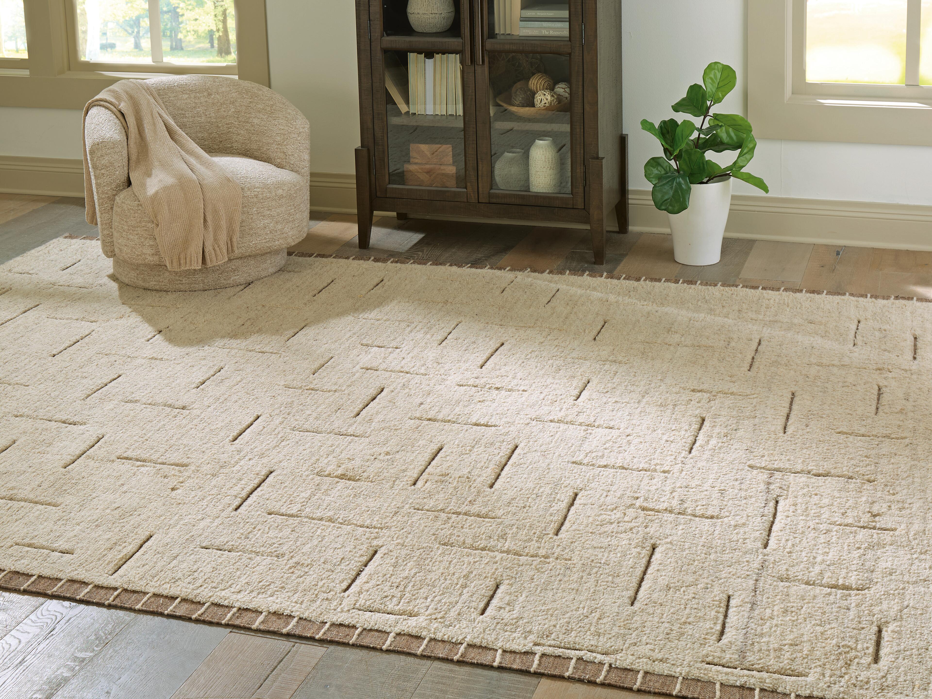 Dar Furniture - Ashley Furniture - Clayman Extra Large Rug - Extra Large Rug / Beige/Brown - R408340
