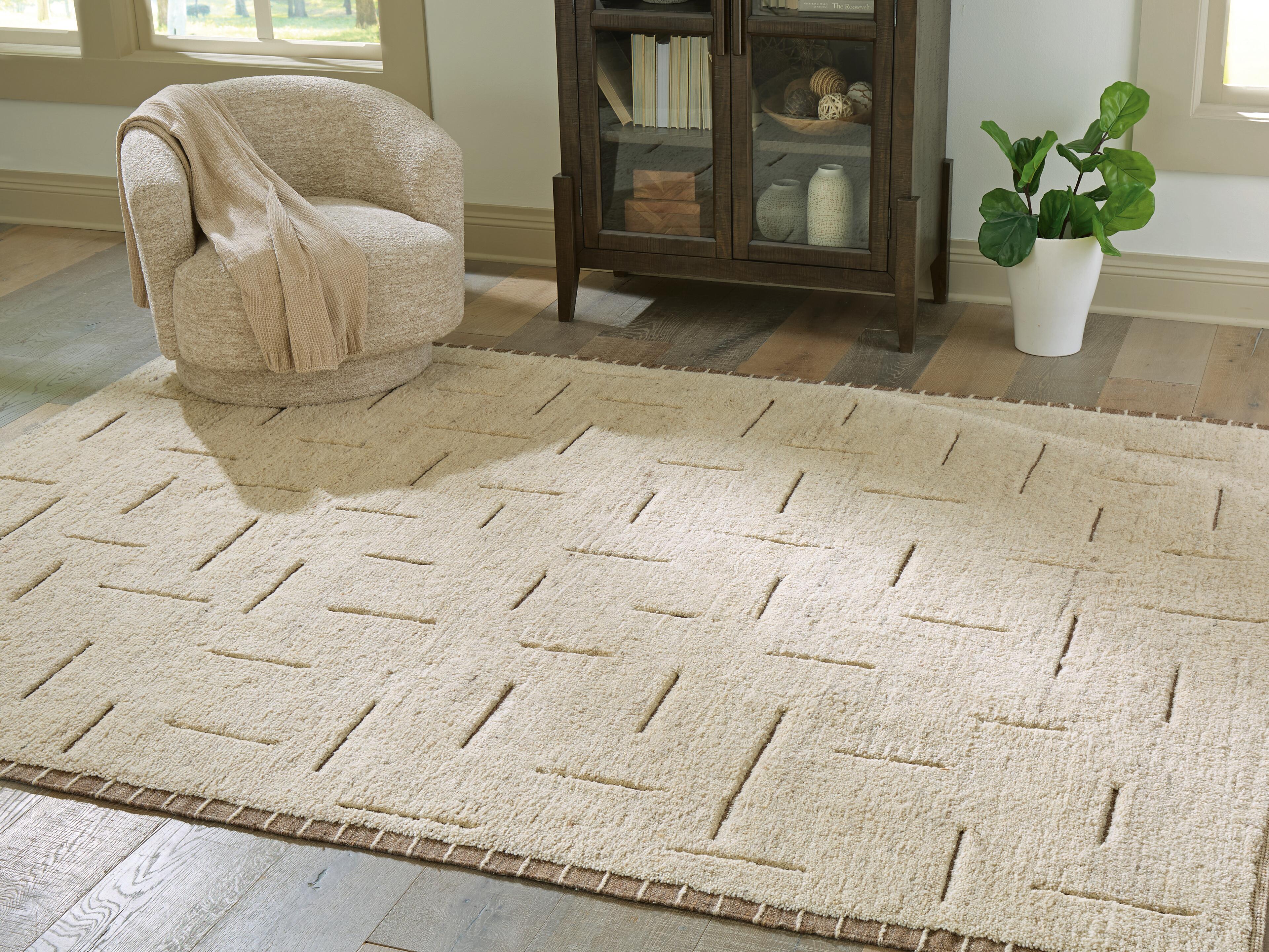 Dar Furniture - Ashley Furniture - Clayman Large Rug - Large Rug / Beige/Brown - R408341