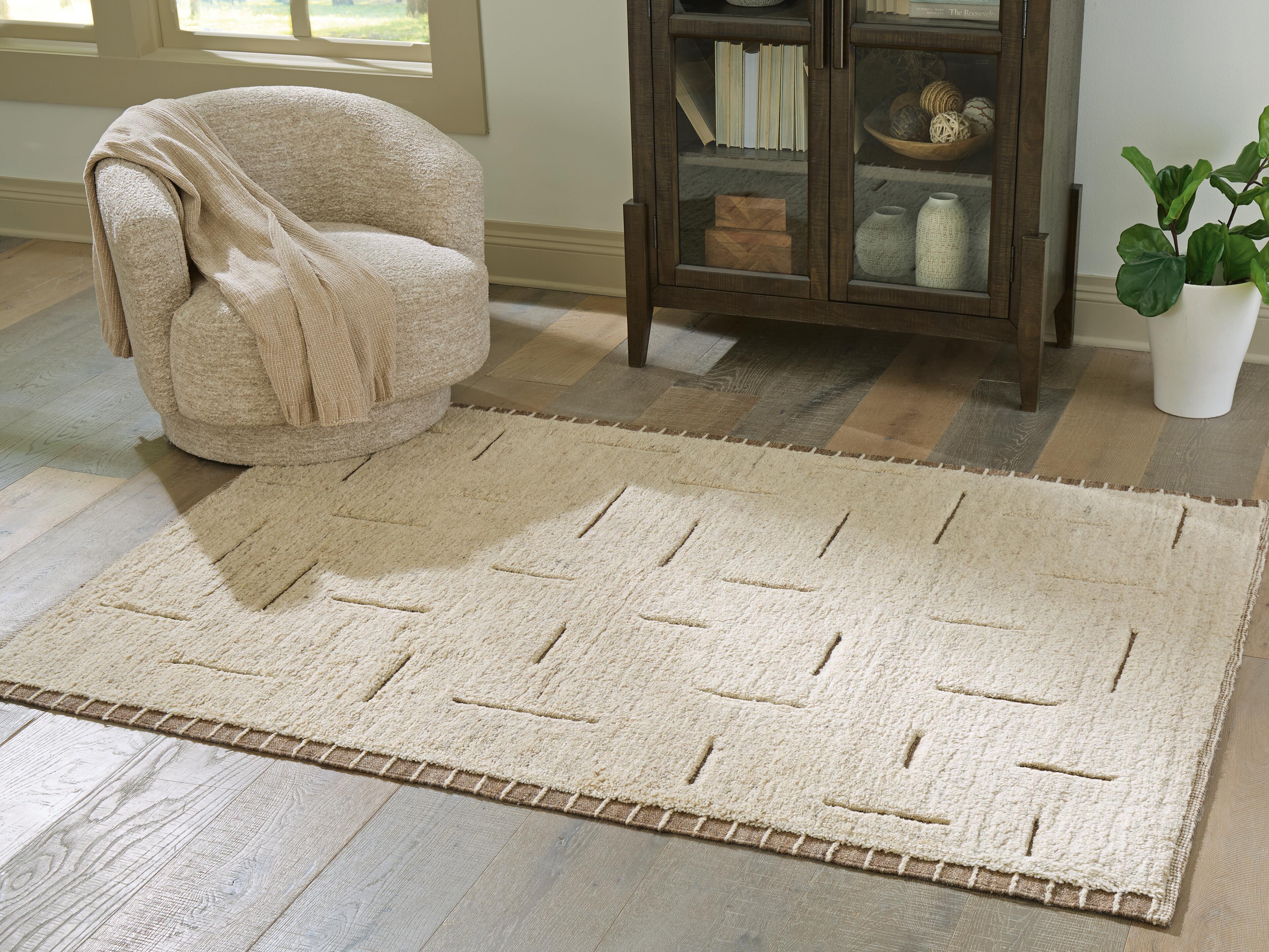Dar Furniture - Ashley Furniture - Clayman Medium Rug - Medium Rug / Beige/Brown - R408342