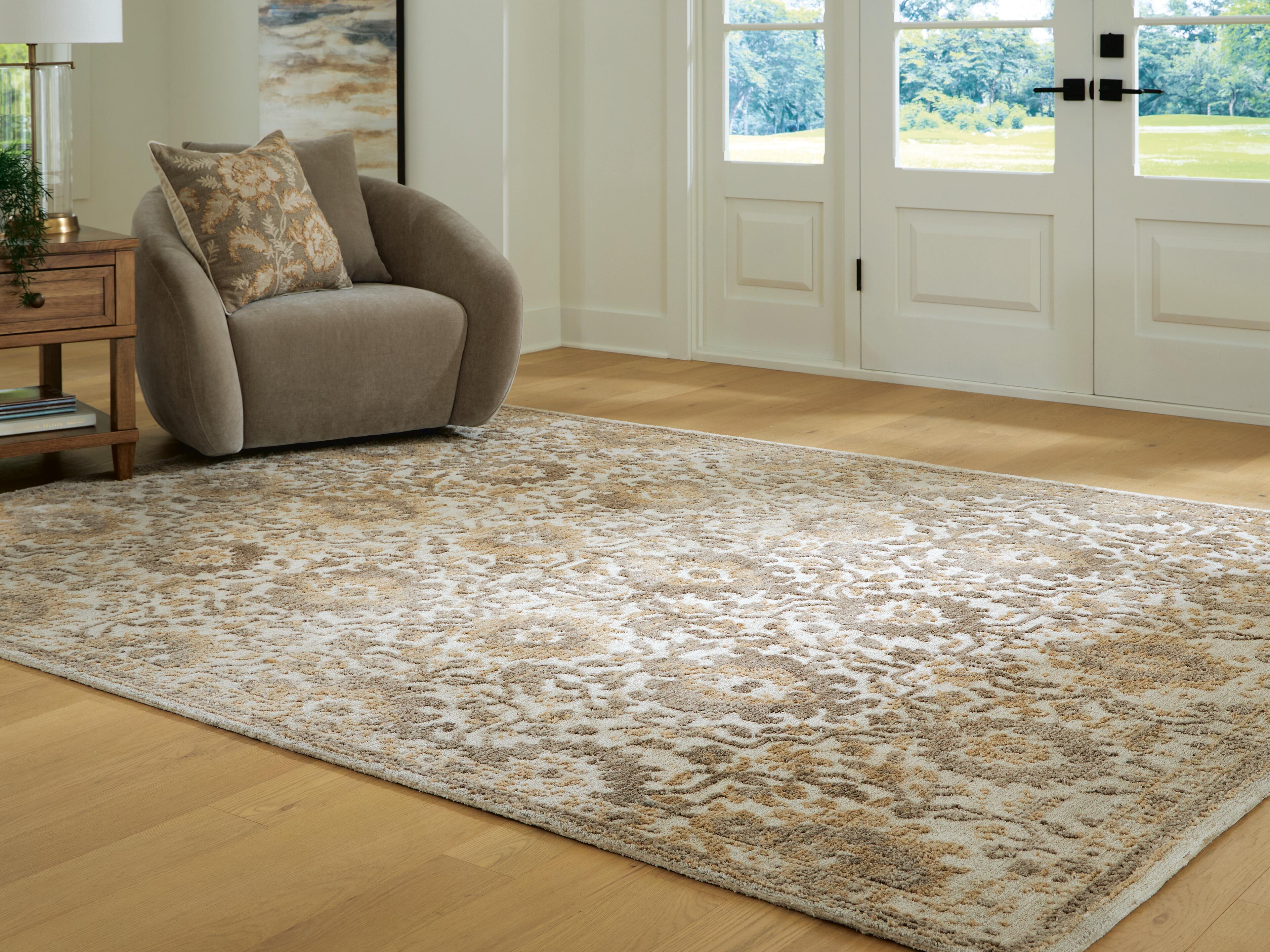 Dar Furniture - Ashley Furniture - Sableridge Large Rug - Large Rug / Ivory/Taupe/Camel - R408571