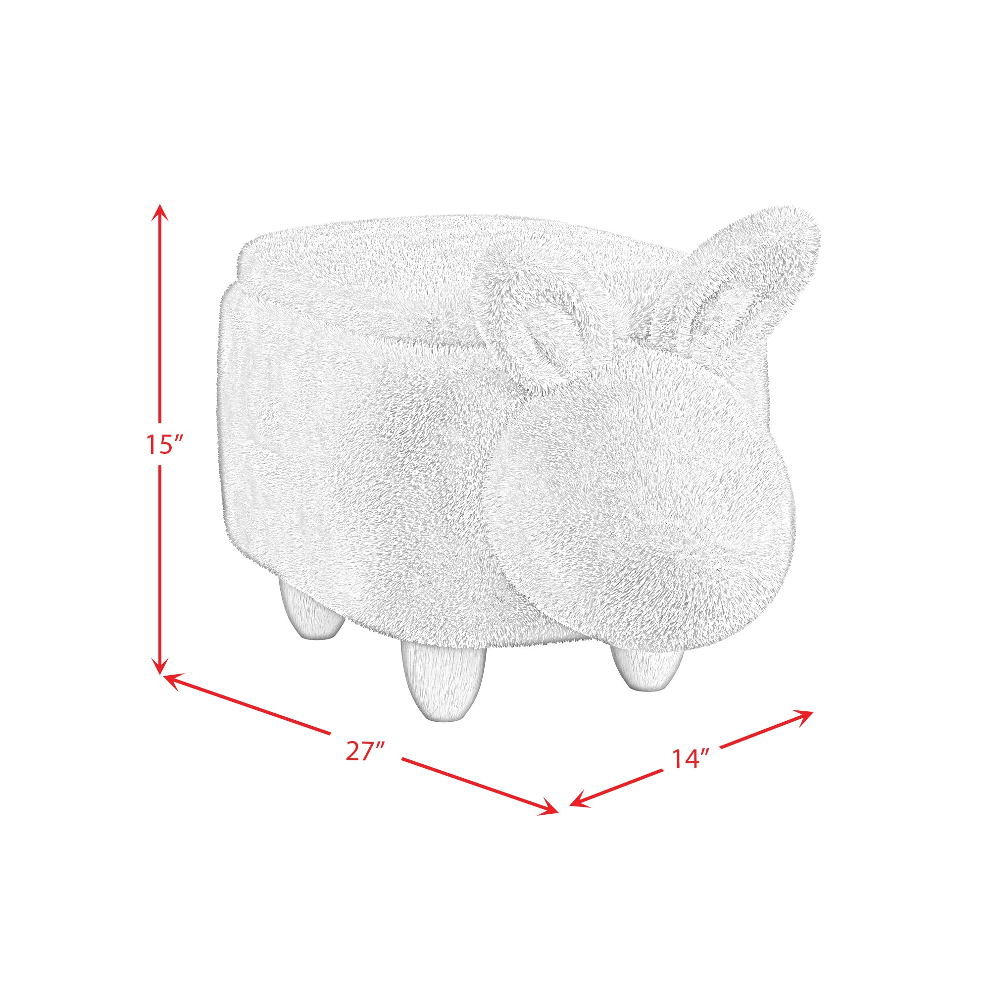 Rabbit Storage Stool in White
