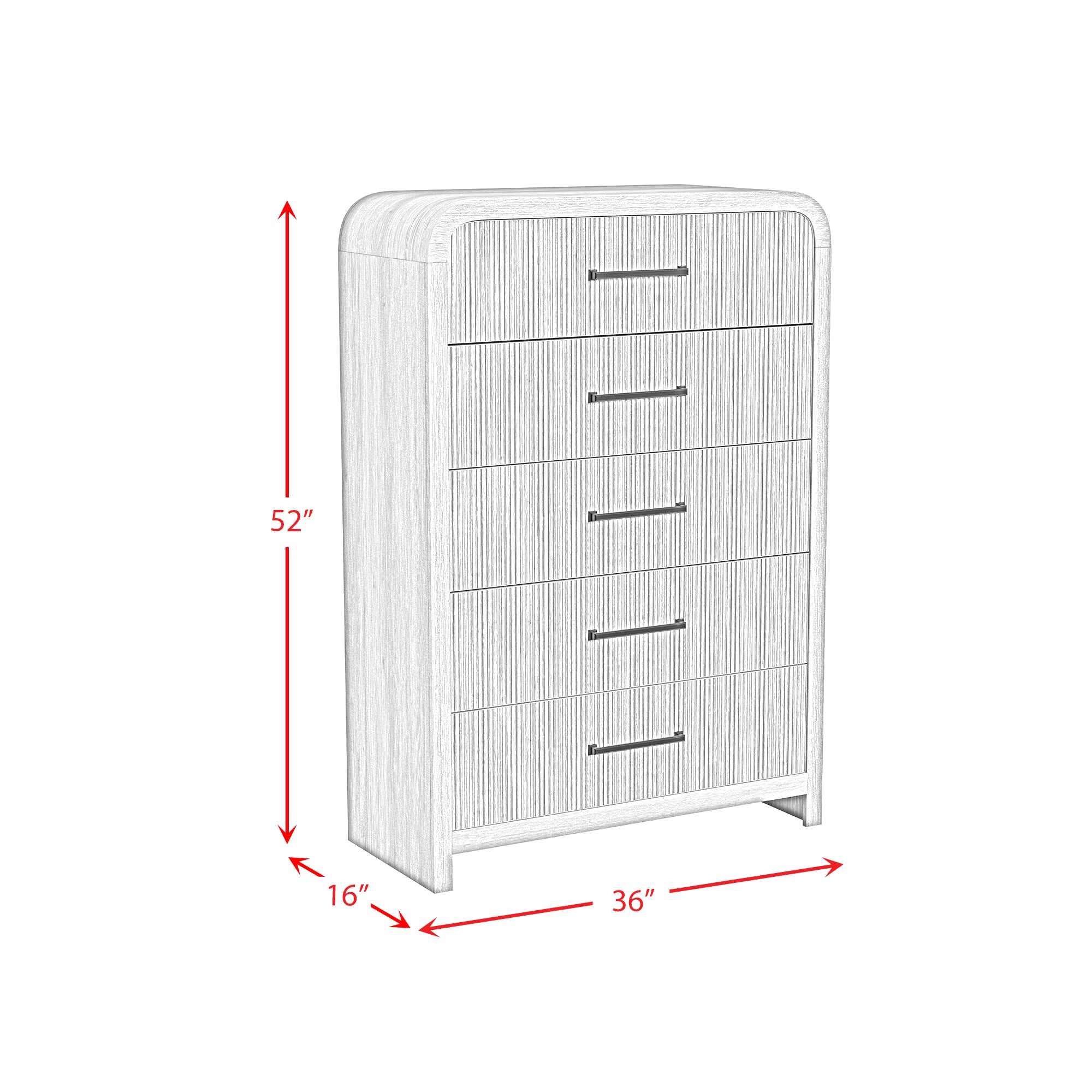 Ridgemont 5-Drawer Chest in Natural