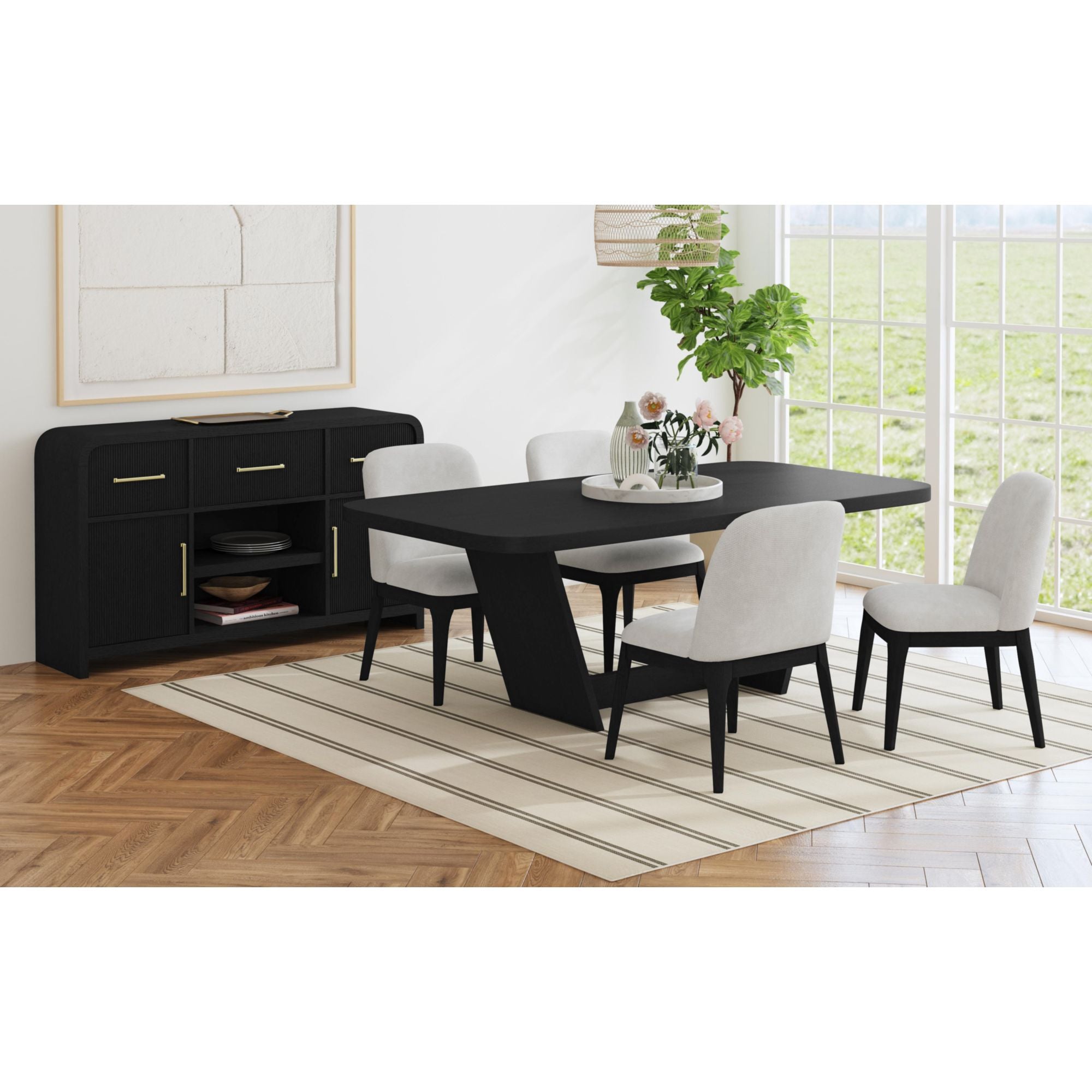 Ridgemont Server in Black with Grain
