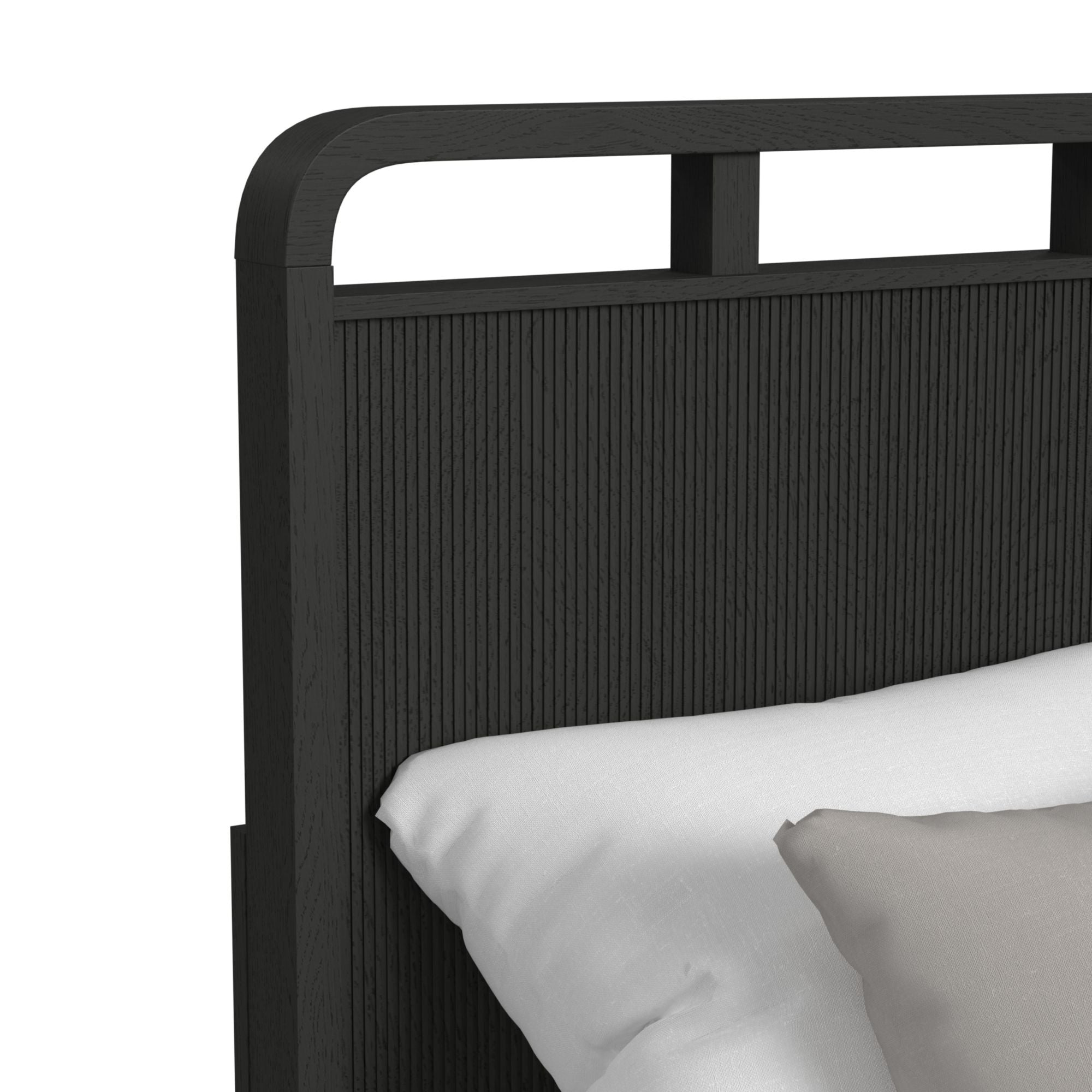 Ridgemont King Storage Bed in Black with Grain