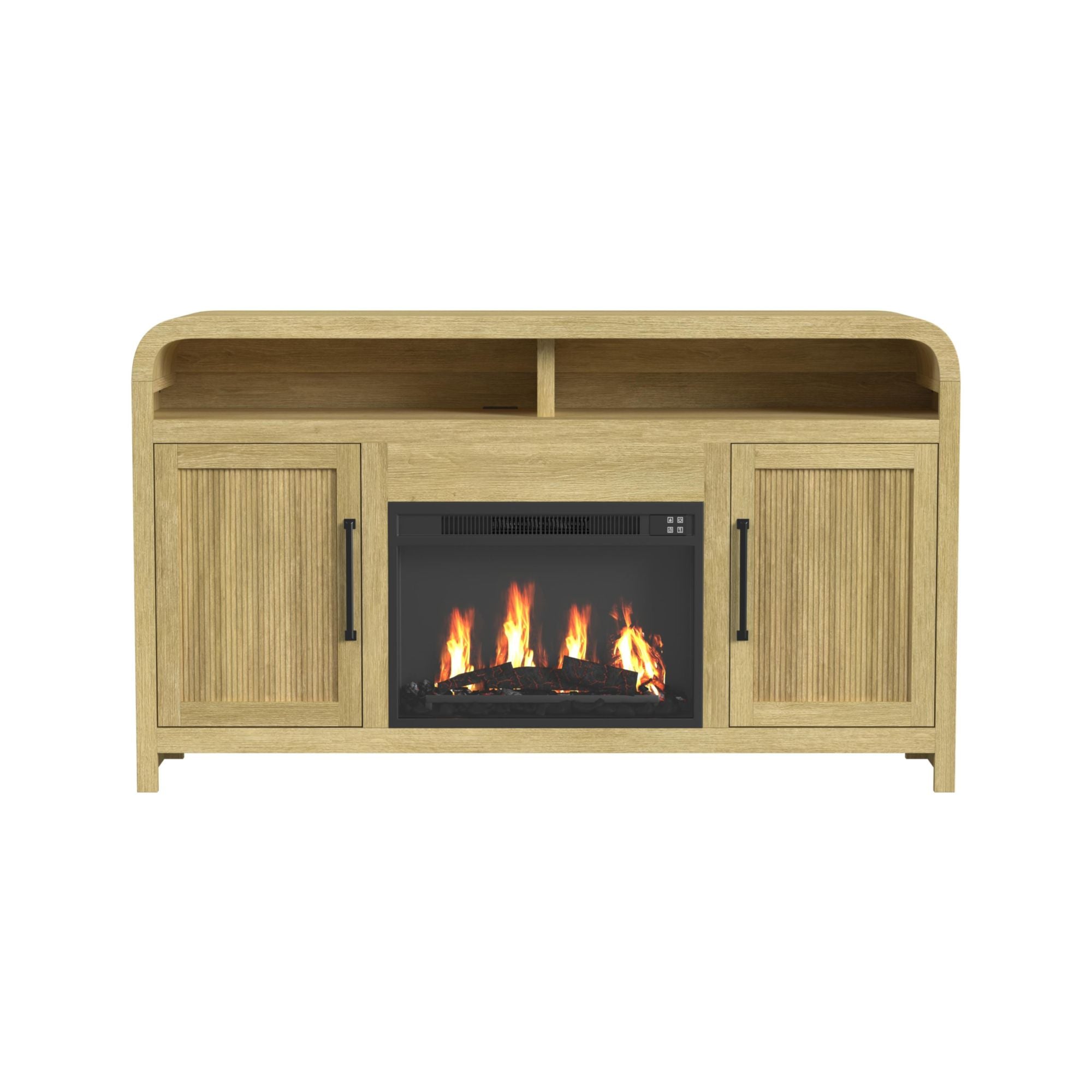 Ridgemont Complete 60" Fireplace Cabinet in Natural - Single Pack