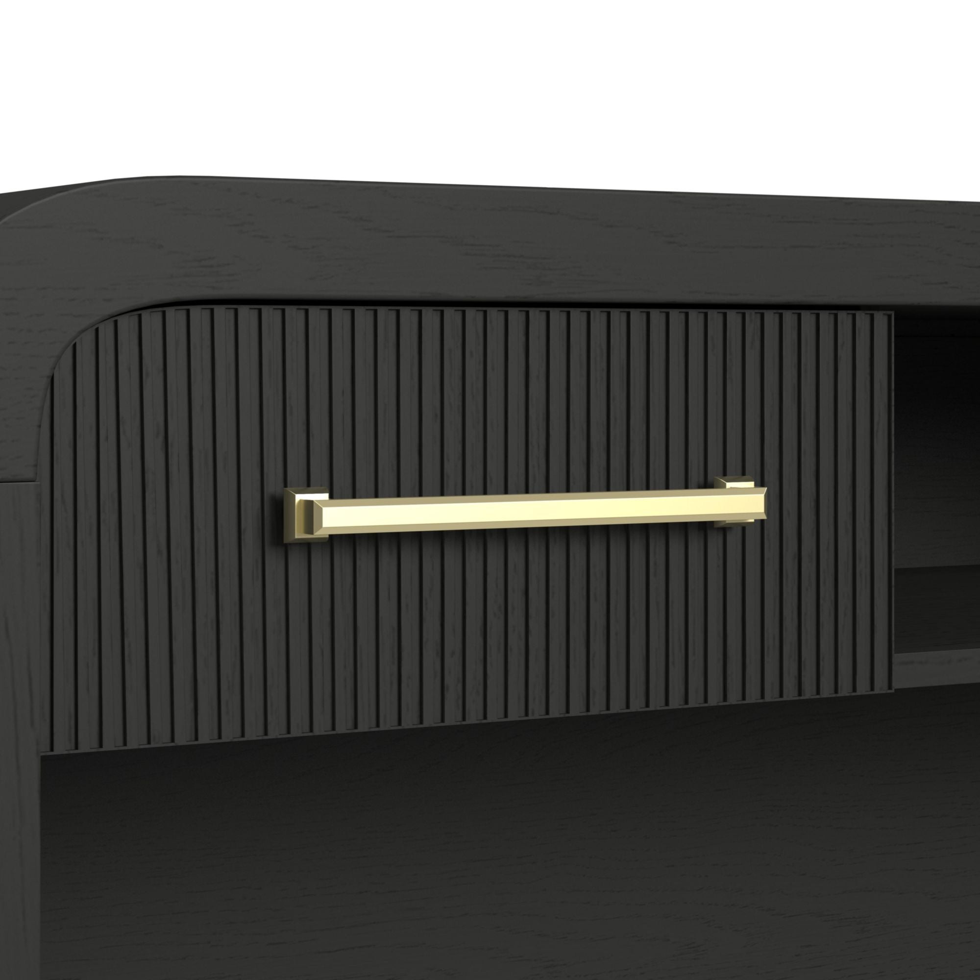 Ridgemont Dressing Table and Mirror in Black with Grain