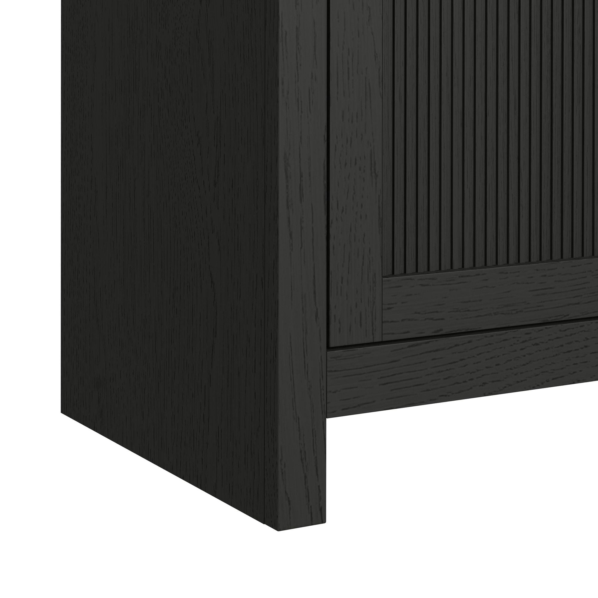 Ridgemont Complete 60" Fireplace Cabinet in Black with Grain - Single Pack