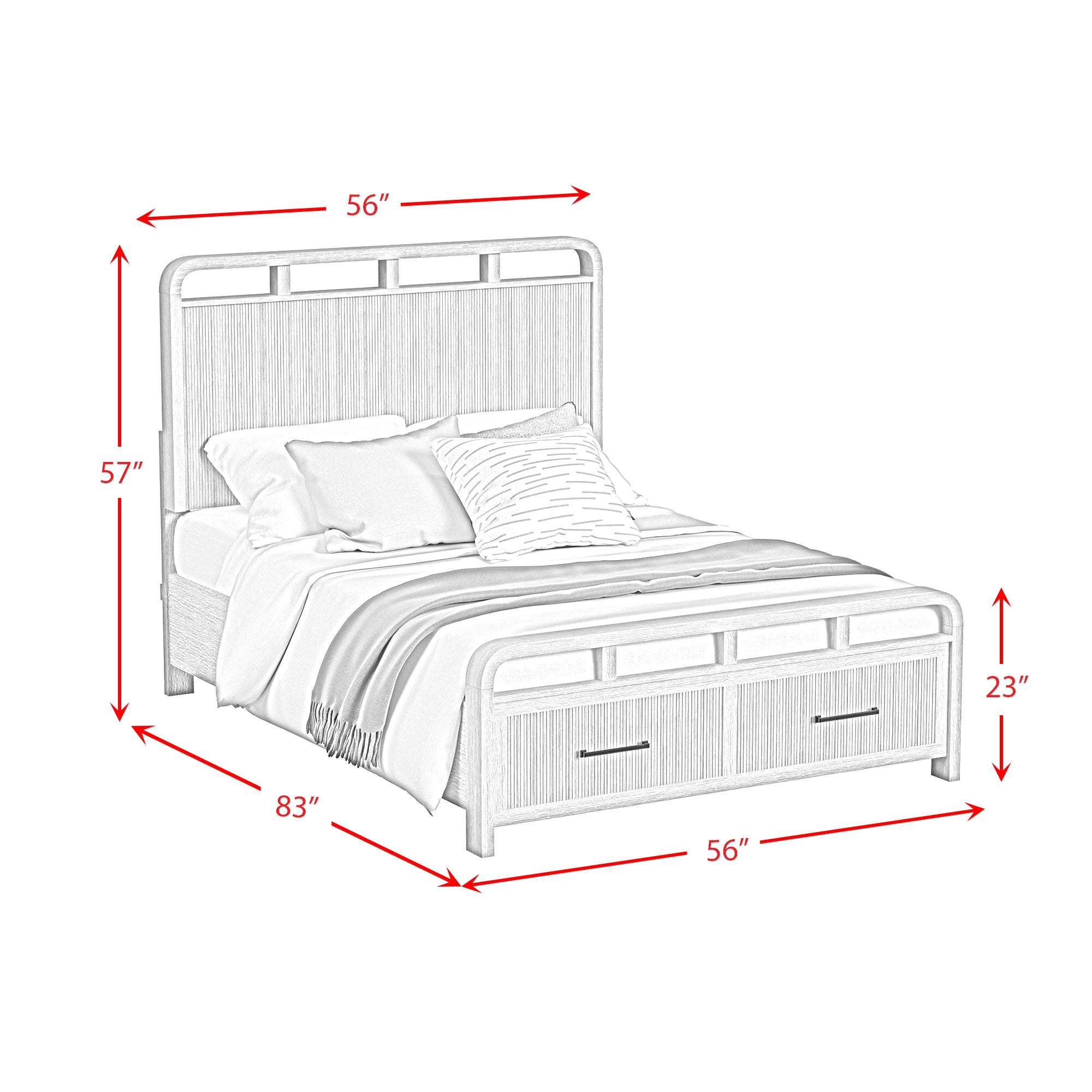 Ridgemont Full Storage Bed in Black with Grain
