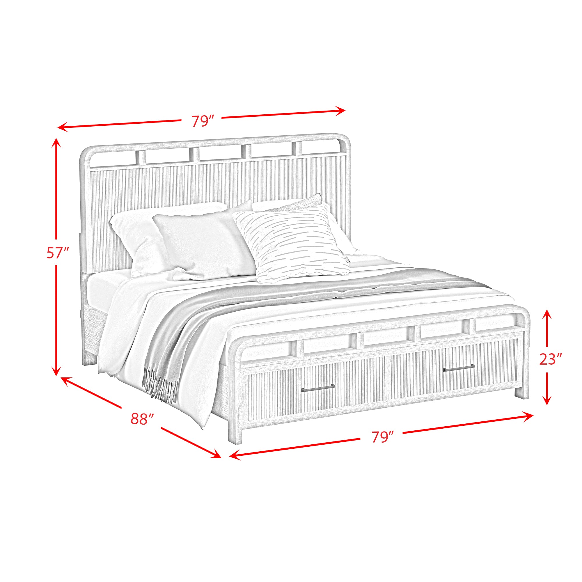 Ridgemont King Storage Bed in Natural