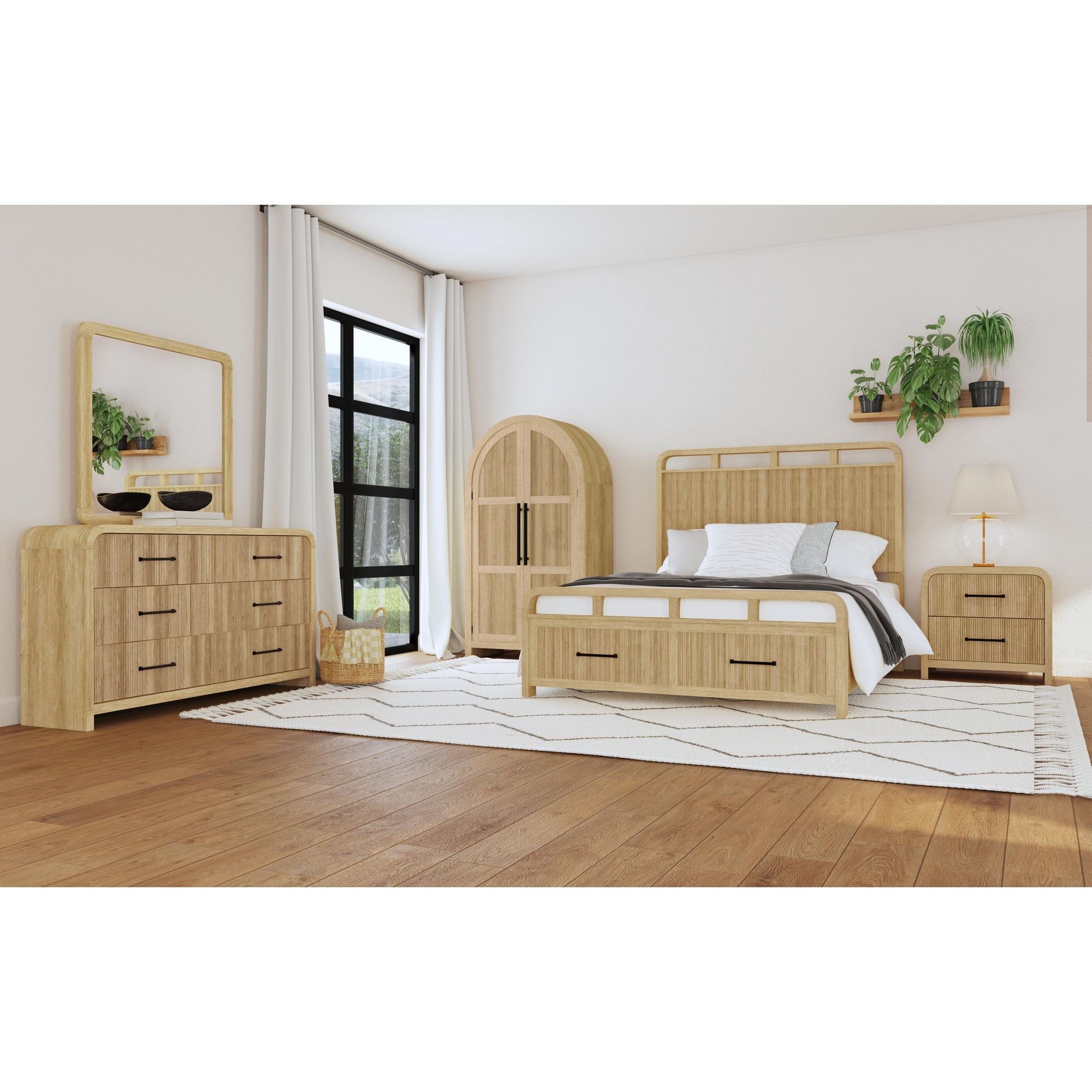 Ridgemont Dresser and Mirror Set in Natural