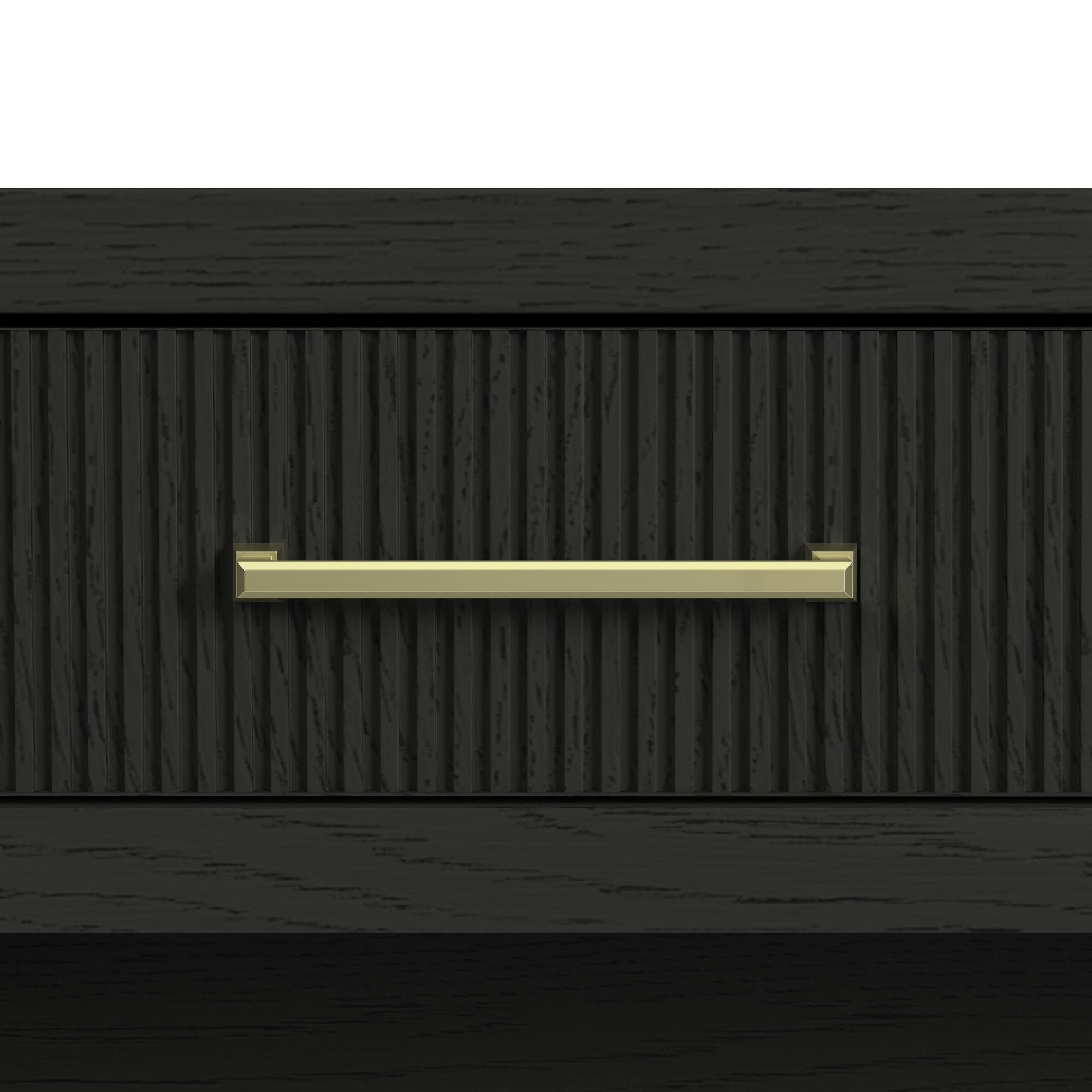 Ridgemont Sofa Table with Bottom Shelf in Black with Grain