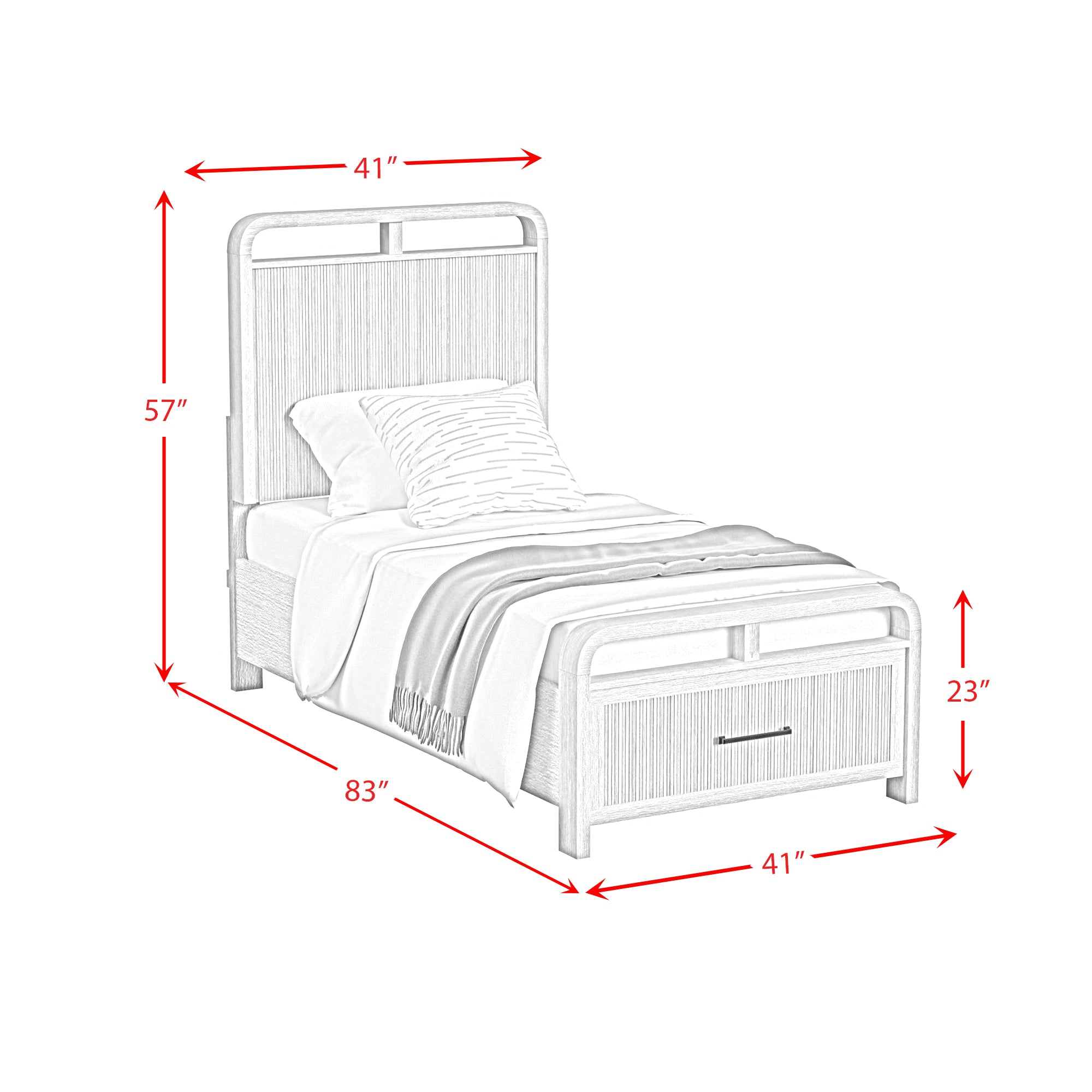 Ridgemont Twin Storage Bed in Natural