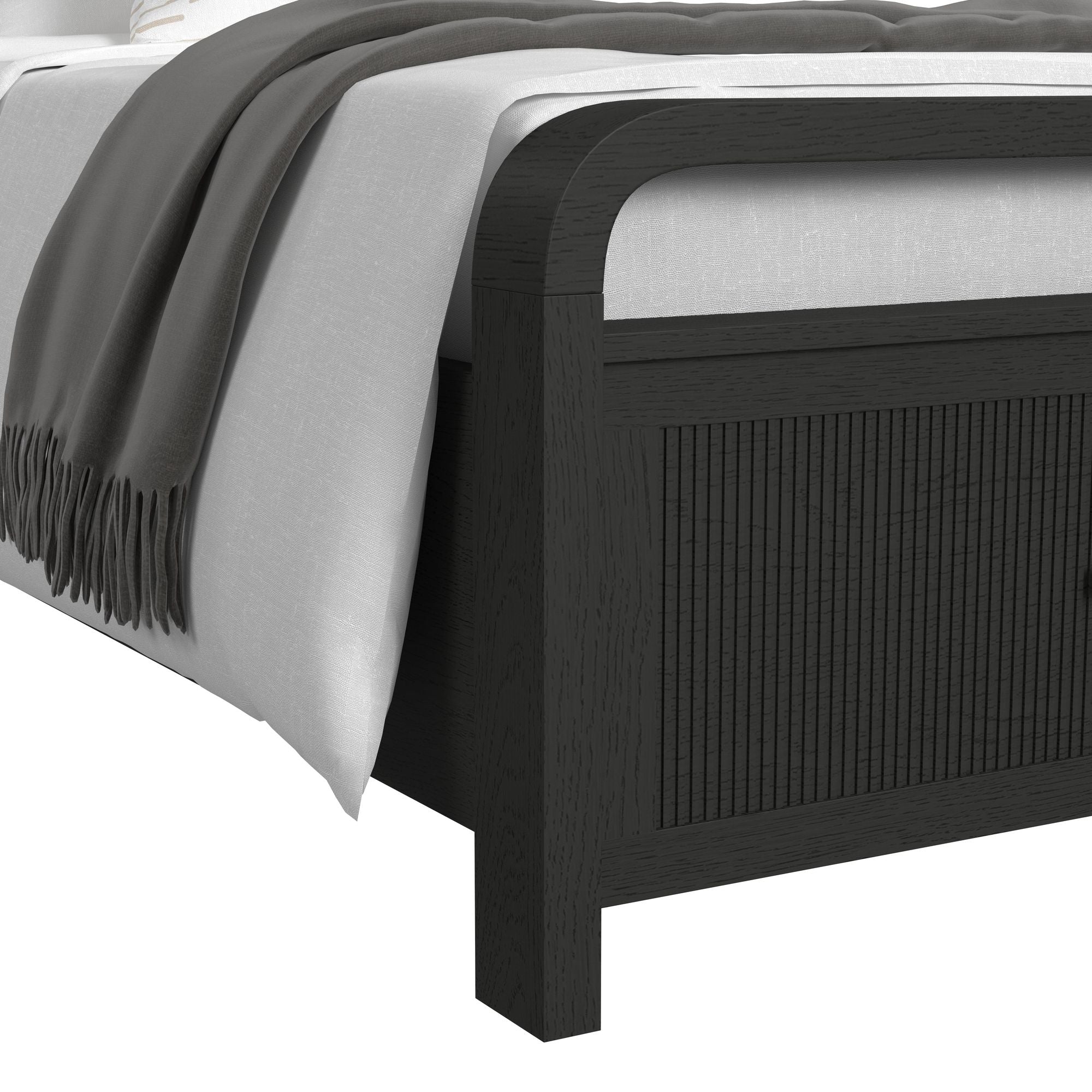 Ridgemont Twin Storage Bed in Black with Grain