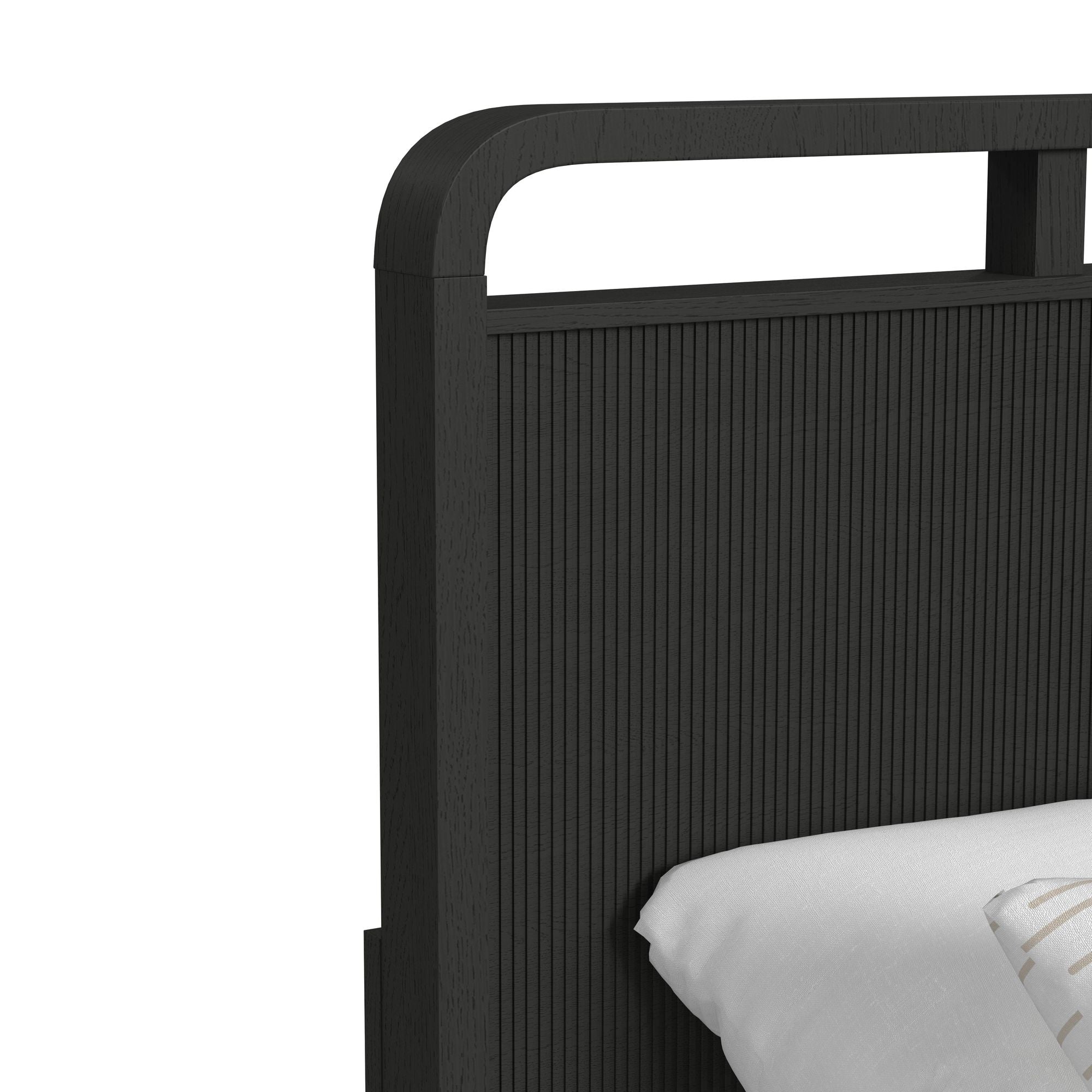 Ridgemont Twin Storage Bed in Black with Grain