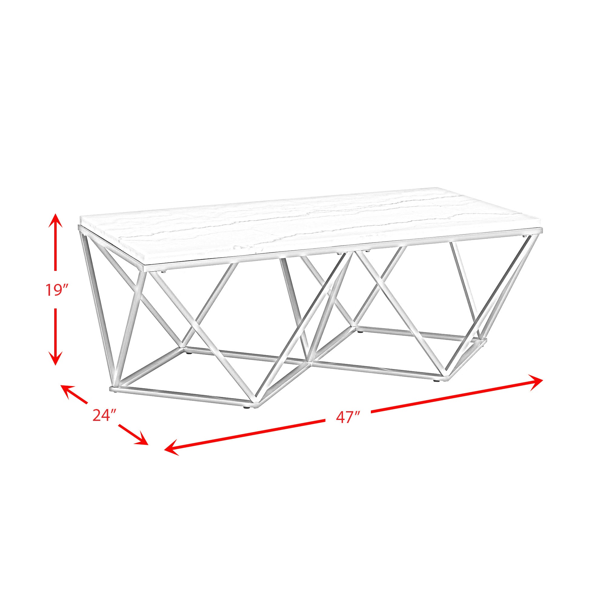 Riko Rectangular Coffee Table W/Gold Metal Leg