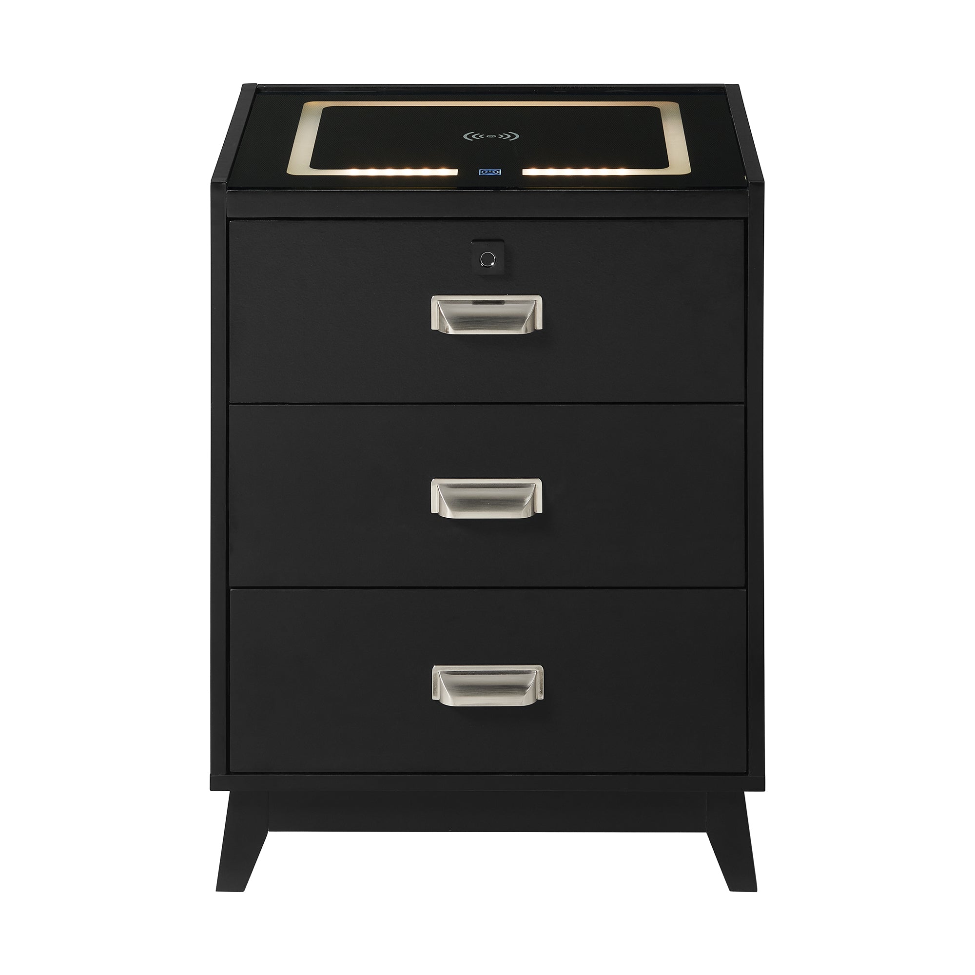Rio Nightstand with Electronic Features in Black
