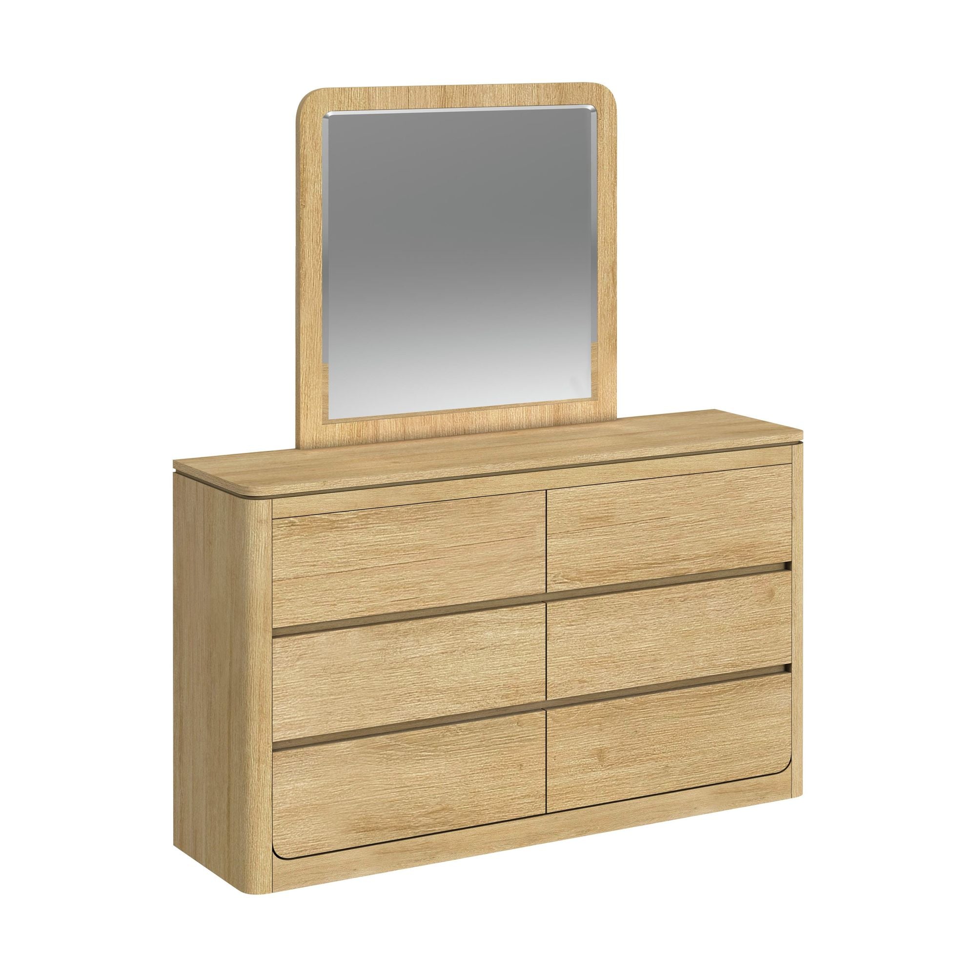 Rosalie Dresser and Mirror Set in Natural