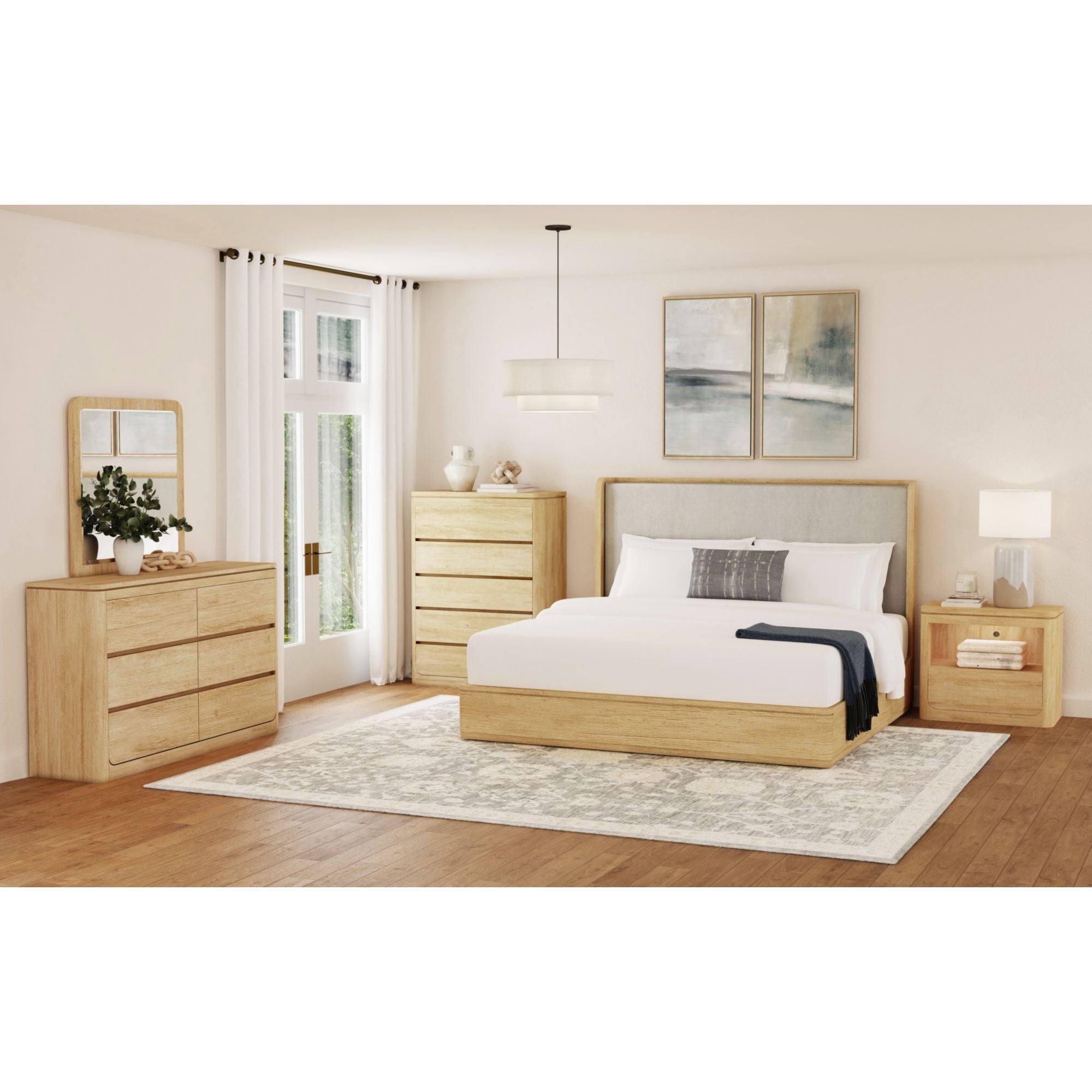 Rosalie Queen UPH Bed in Natural – SKU B-16860-6-QB | Elements