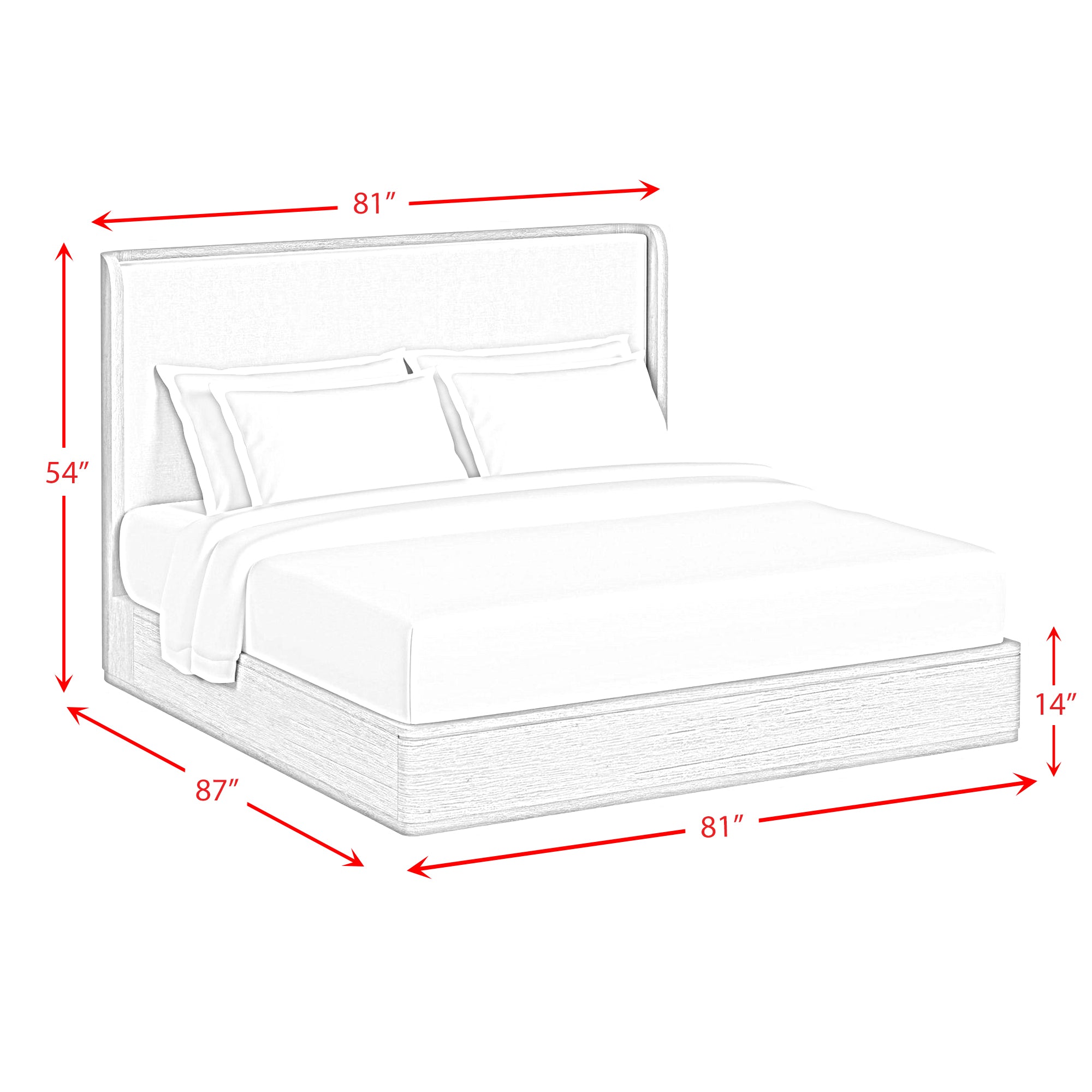 Rosalie King UPH Bed in Natural