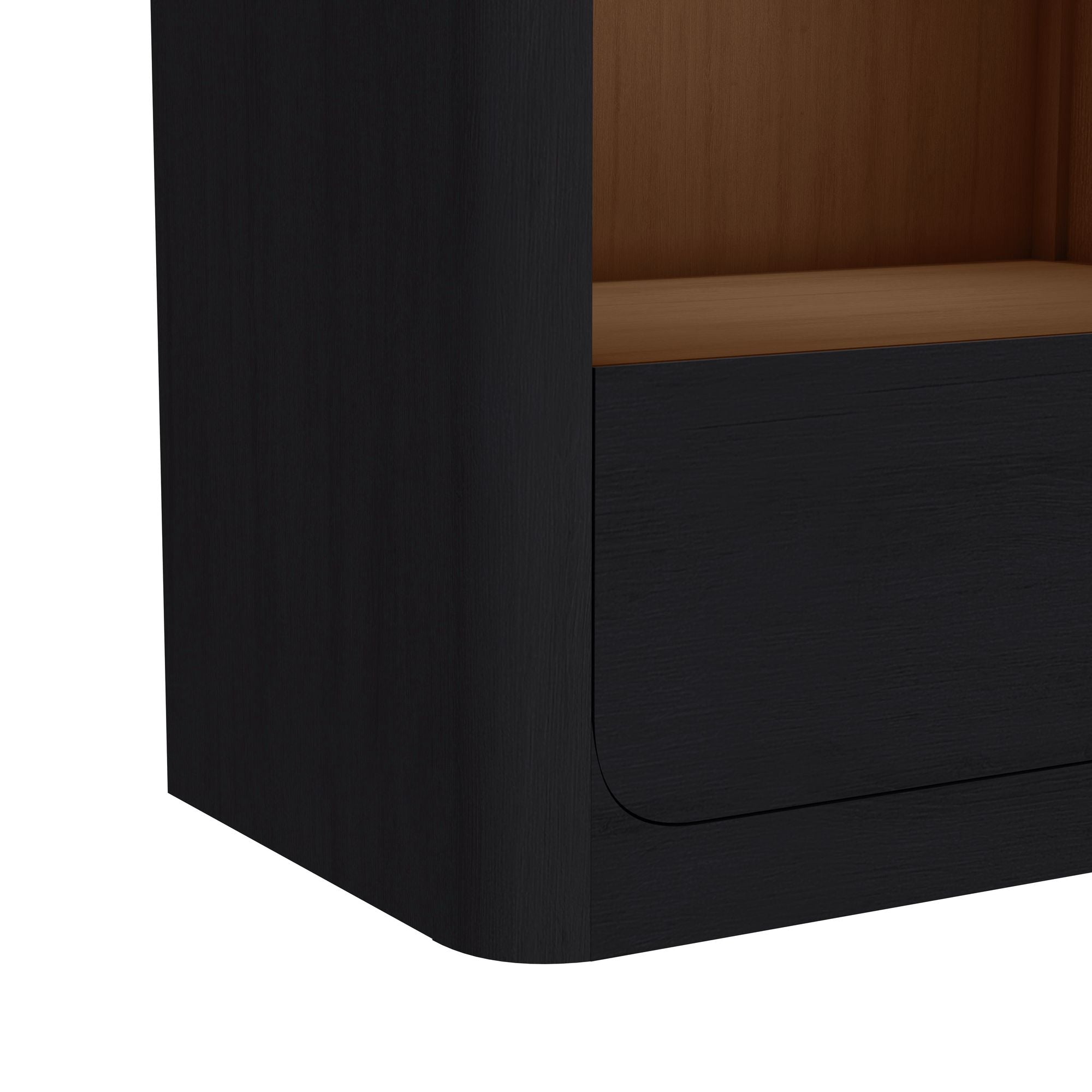 Rosalie Nightstand with USB and LED in Black