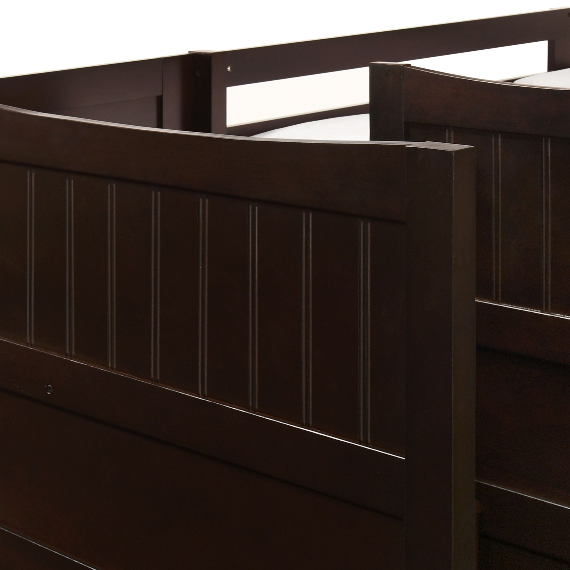 Sami Twin Over Full Step Bunk with Left HB in Espresso