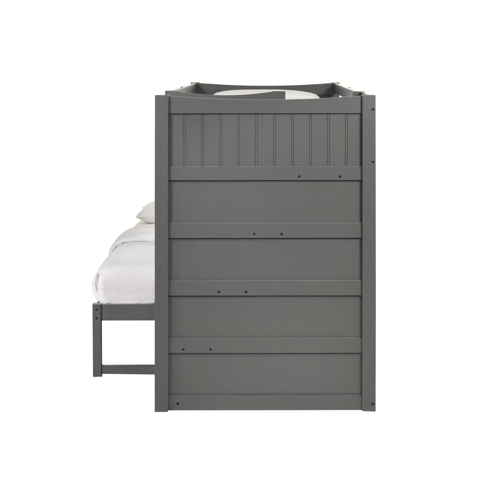 Sami Twin Over Full Step Bunk with Right HB in Grey