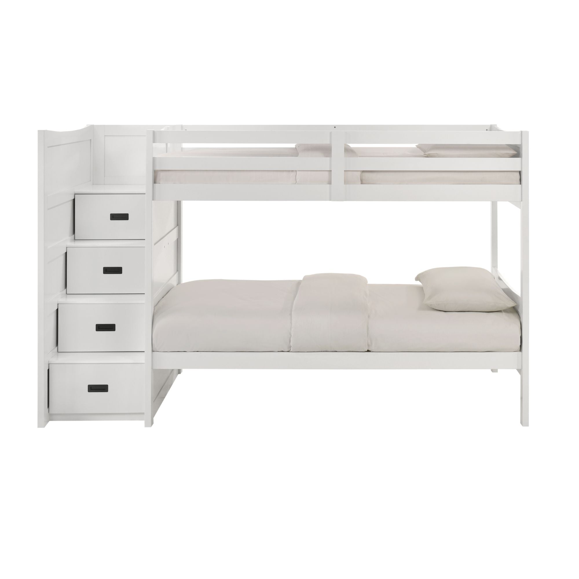 Sami Twin Over Twin Step Bunk with Left HB in White